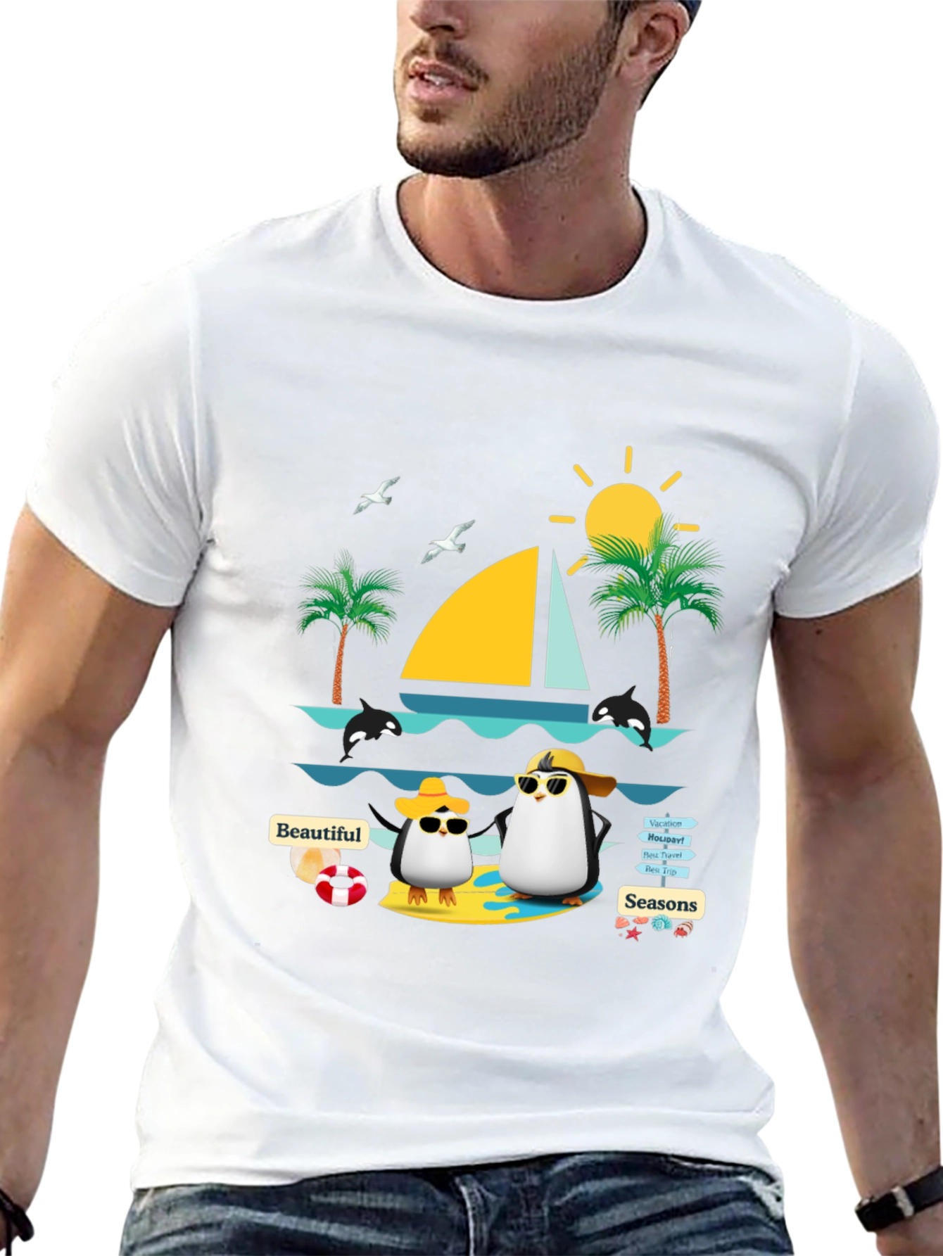 Summer Penguin Graphic Tee