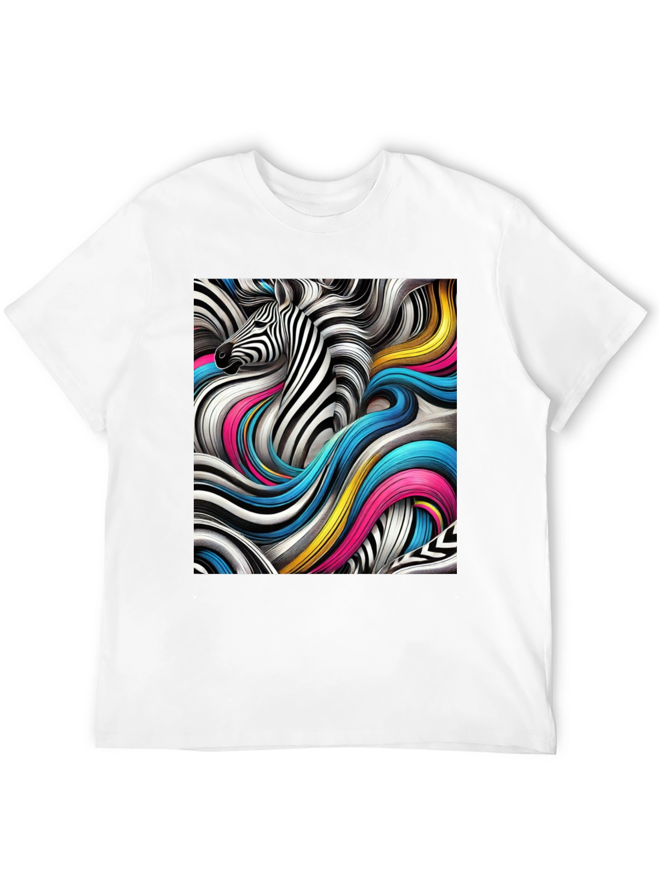 Zebra Art Graphic Black T-Shirt