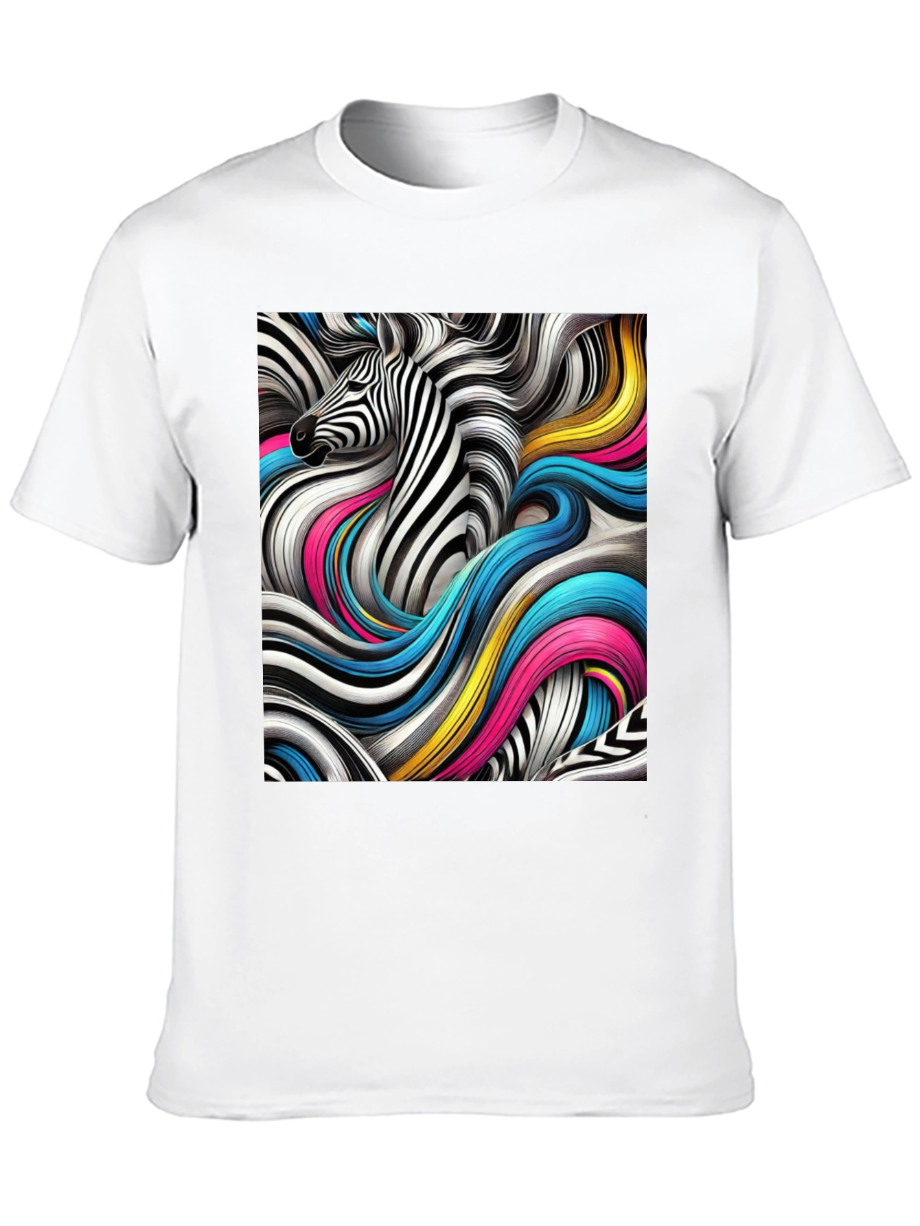 Zebra Art Graphic Black T-Shirt