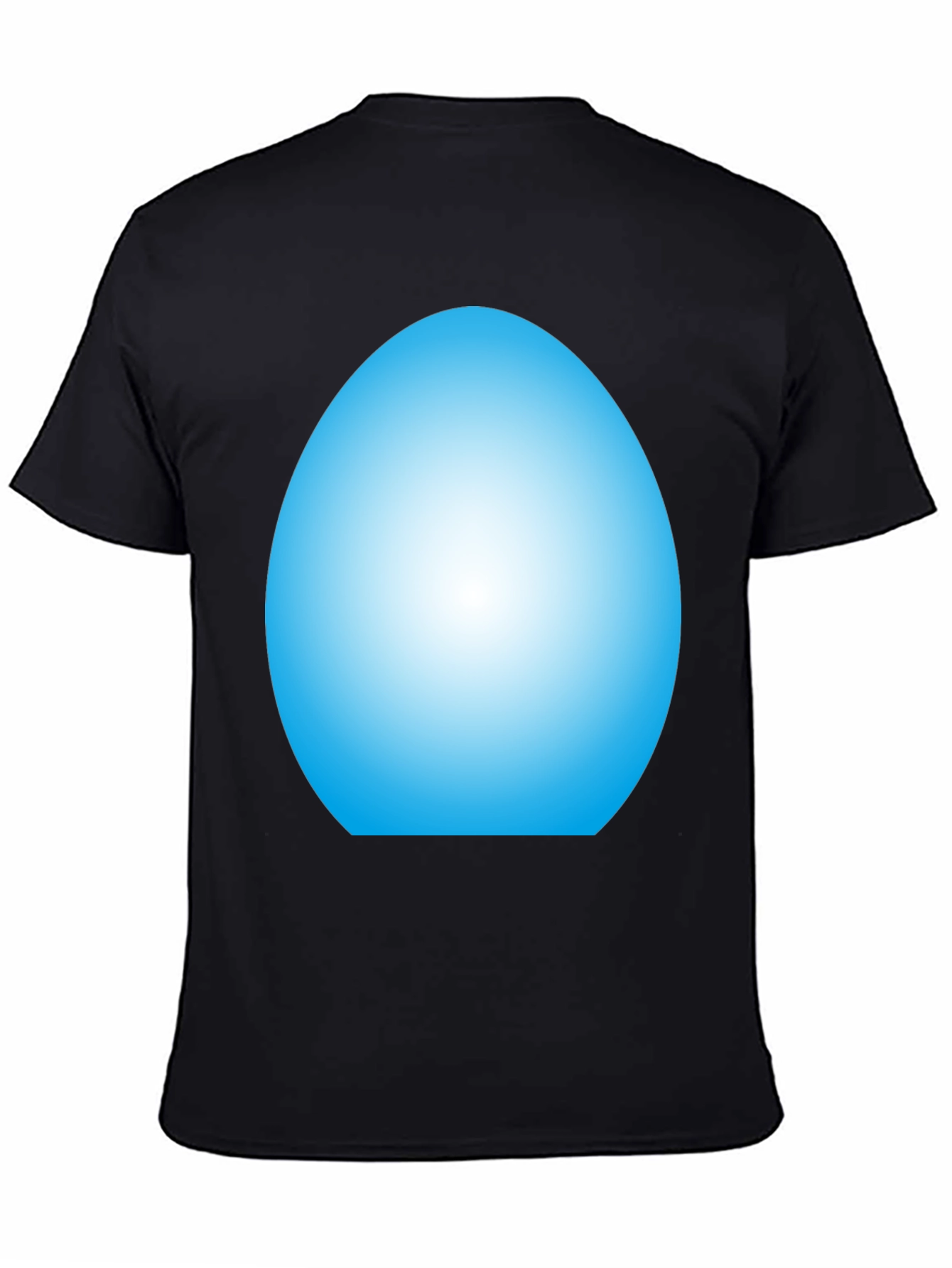 Mens Black T-Shirt with Light Blue Oval Design