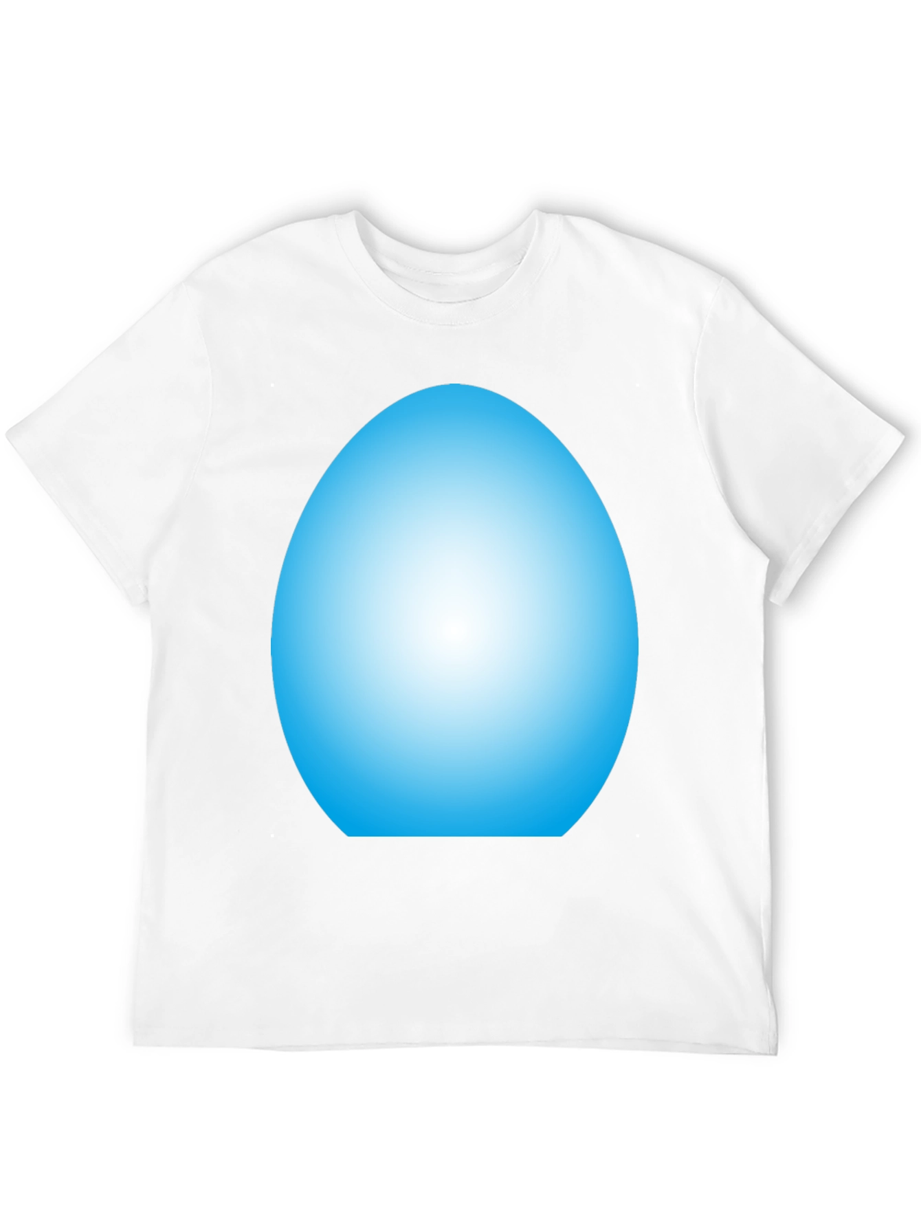 Mens Black T-Shirt with Light Blue Oval Design
