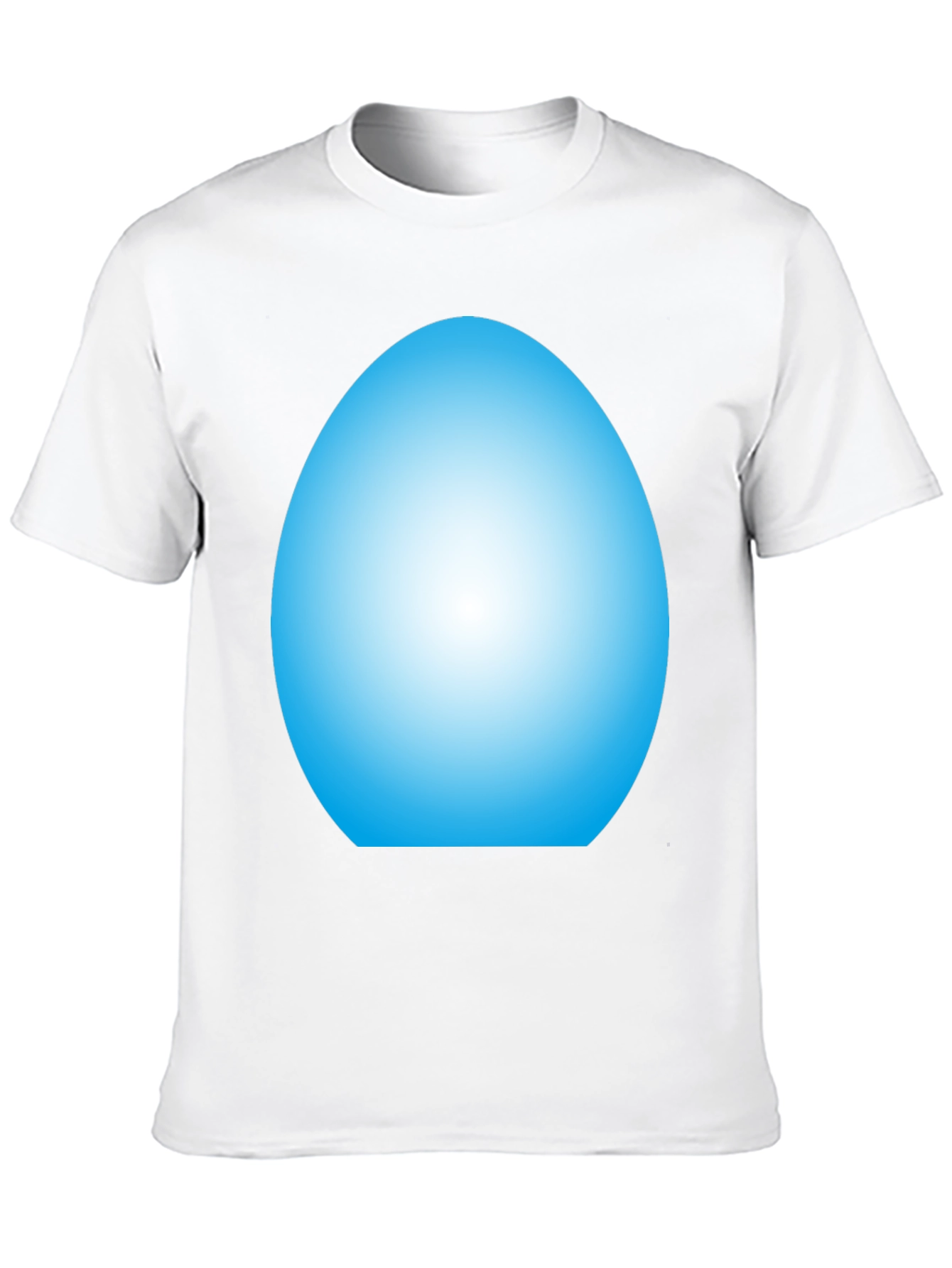 Mens Black T-Shirt with Light Blue Oval Design