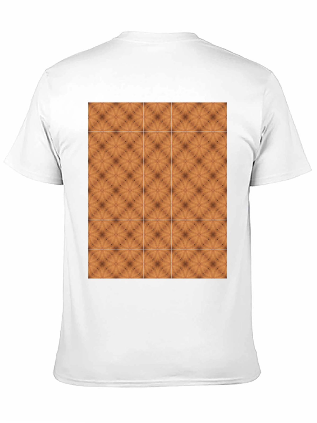 Geometric Tile Print Black Crew Neck Tee