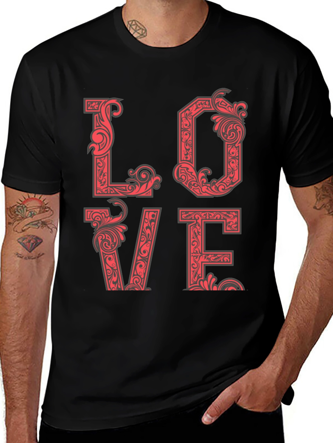 Love T-Shirt - Ornate Letter Design