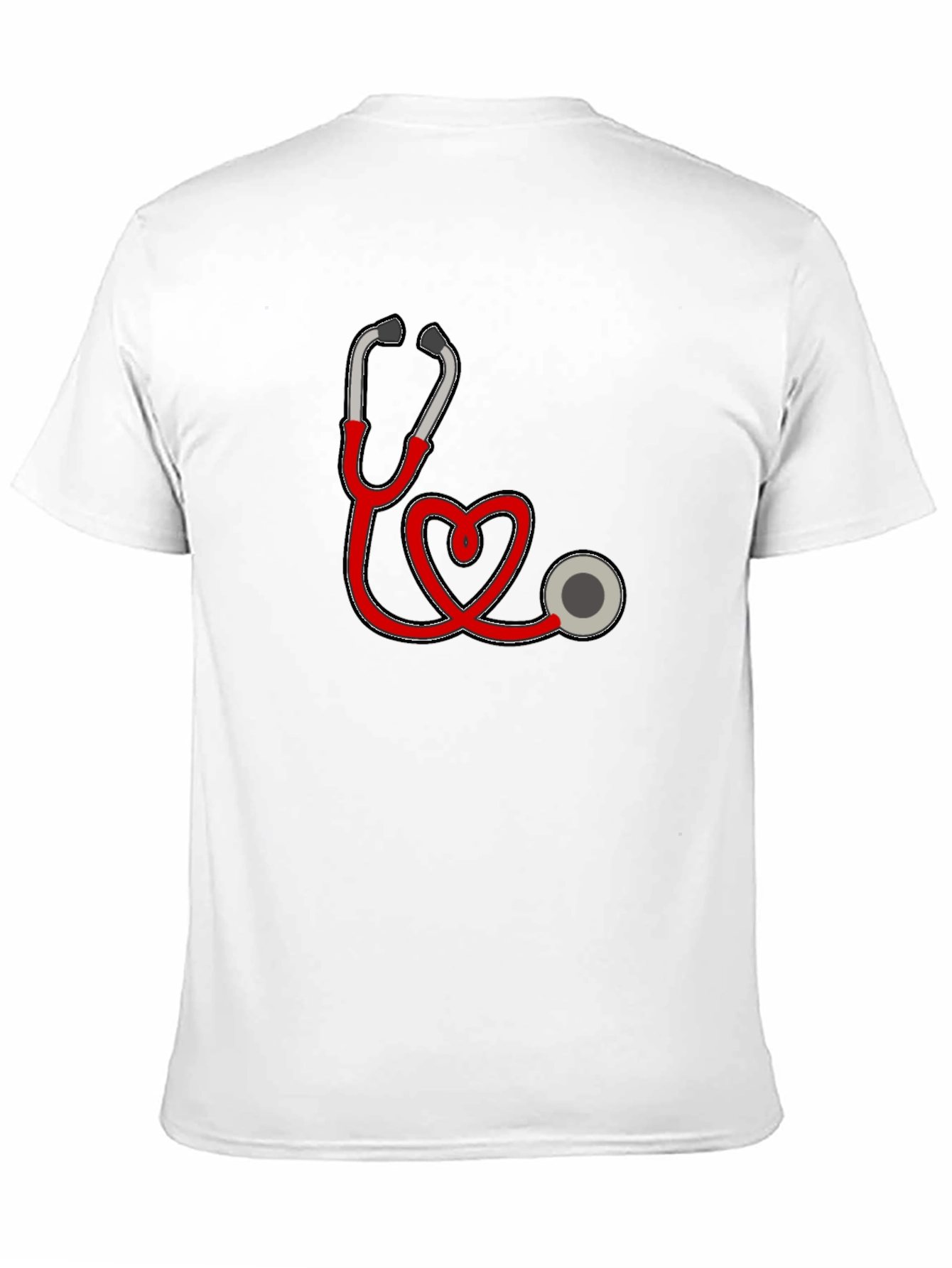 Heart Stethoscope Graphic Black T-Shirt