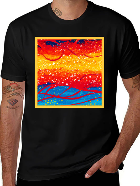Abstract Art Graphic Tee - Bold Color Splash