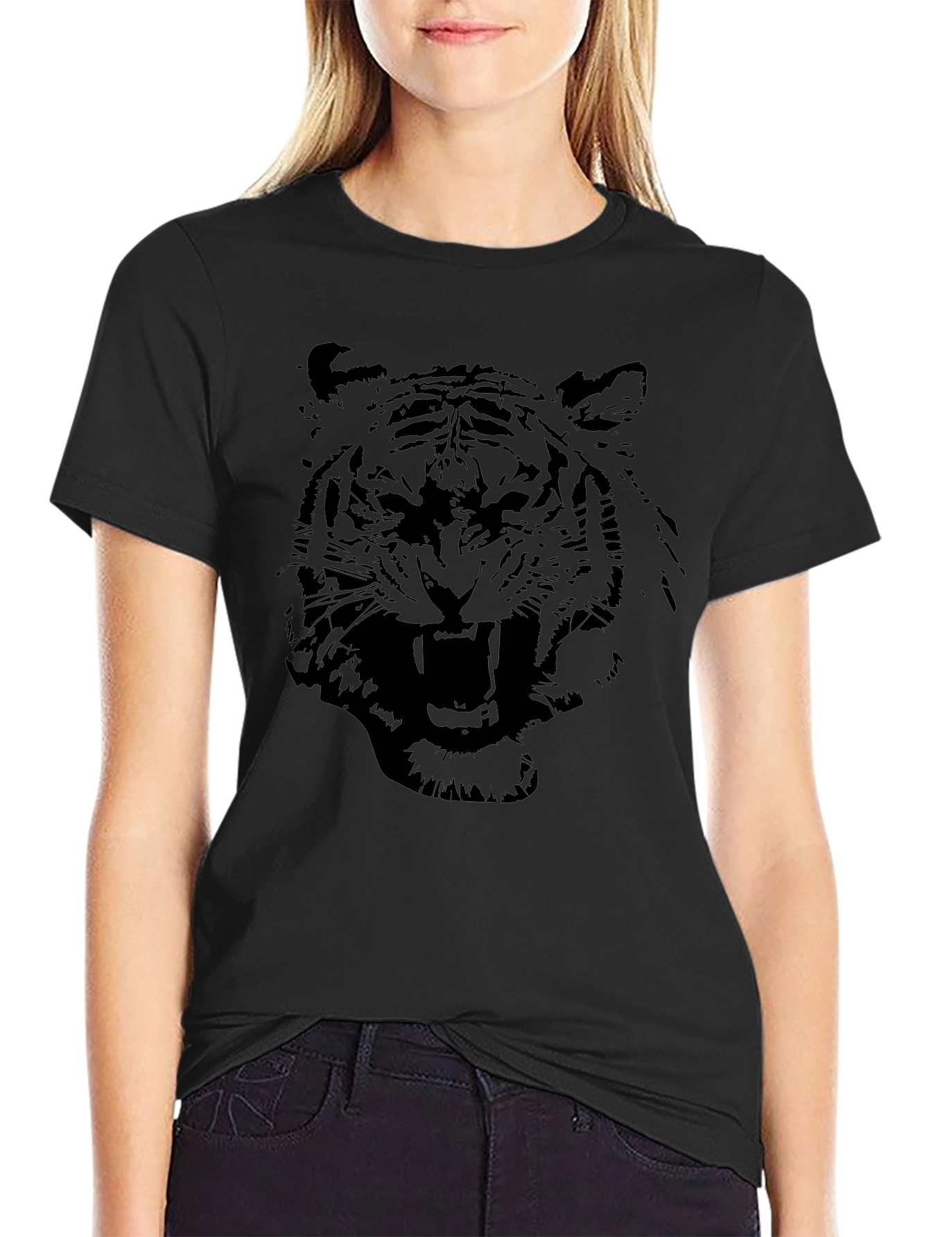 Black Tiger Graphic Tee - Mens Casual Shirt