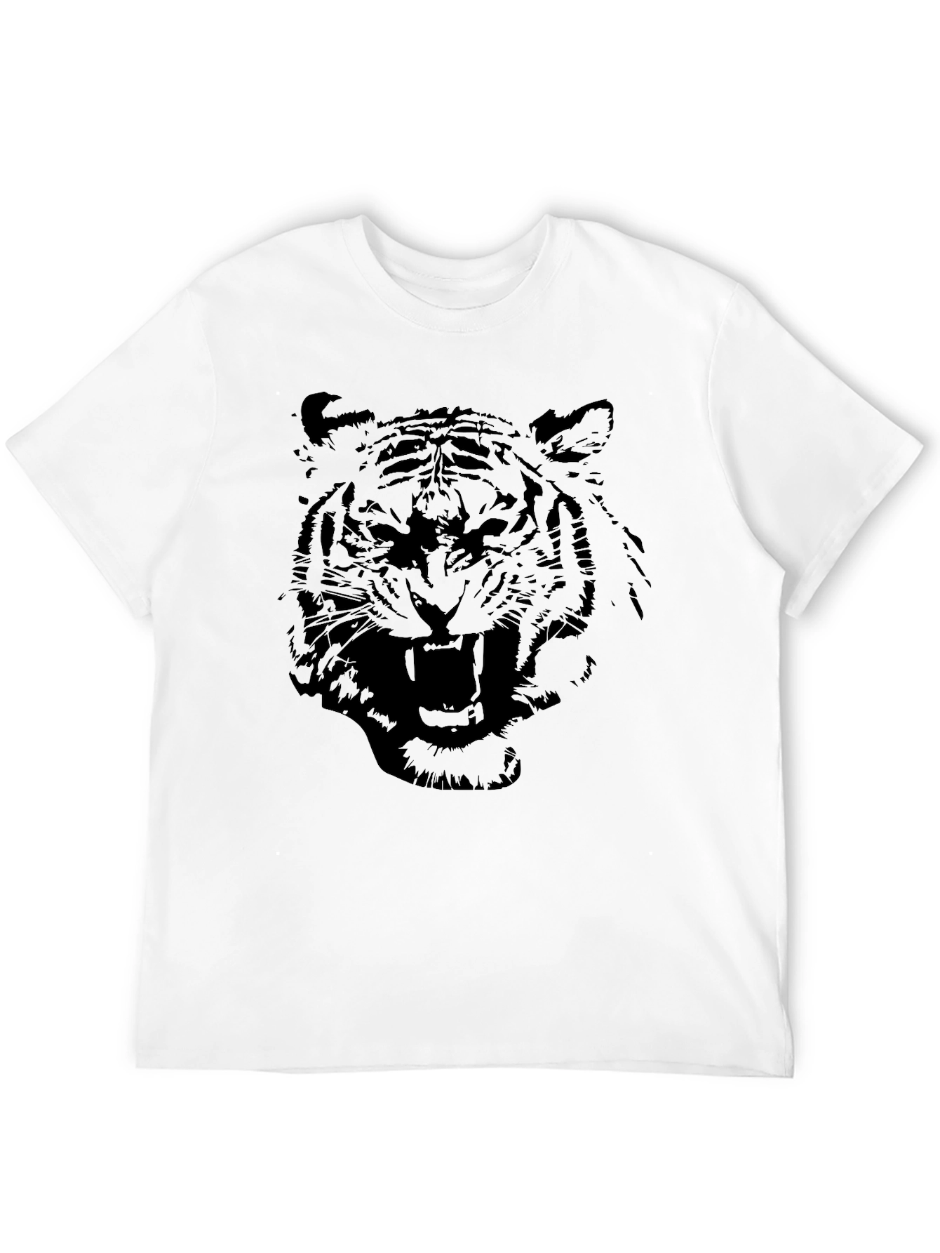 Black Tiger Graphic Tee - Mens Casual Shirt