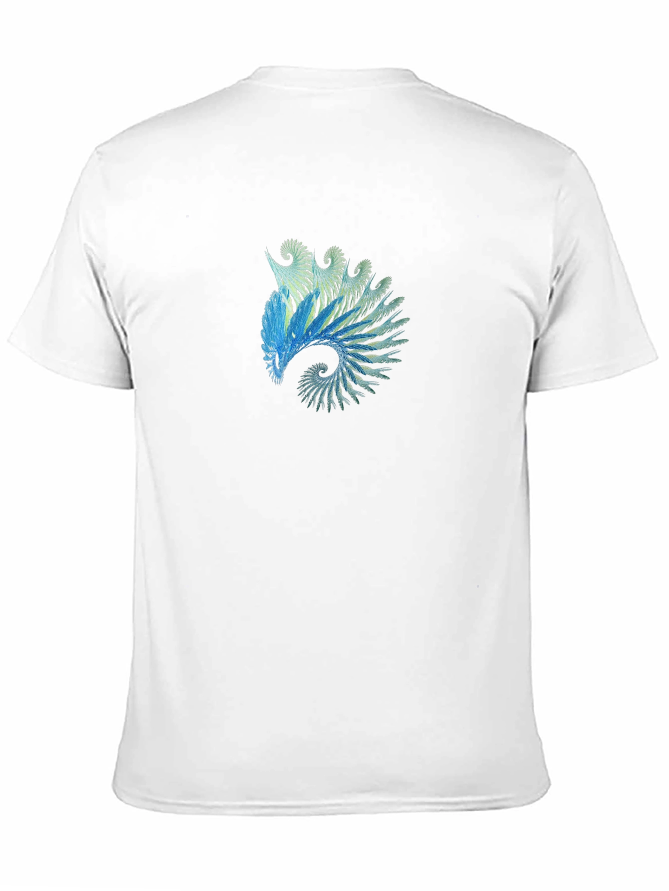 Abstract Blue Spiral Graphic Tee - Black Cotton