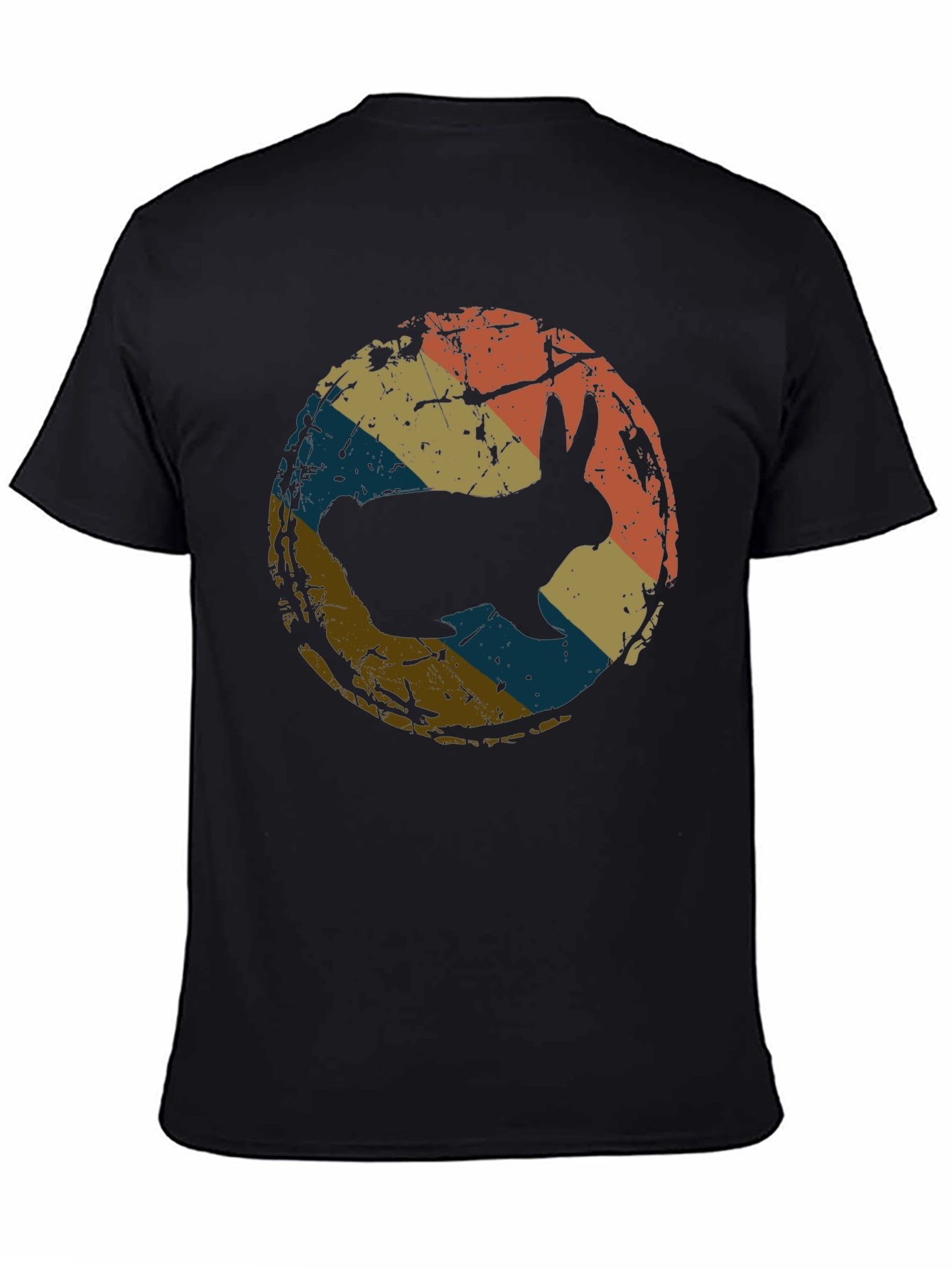 Retro Rabbit Graphic Tee - Black