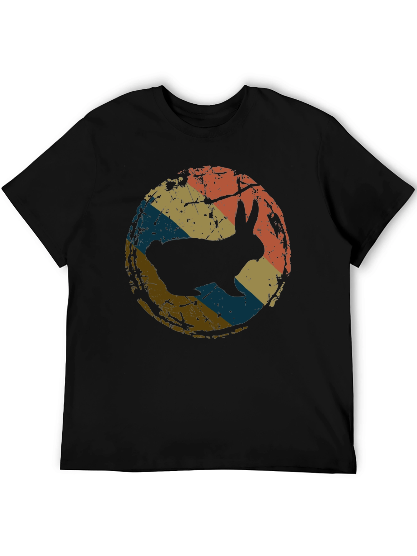 Retro Rabbit Graphic Tee - Black