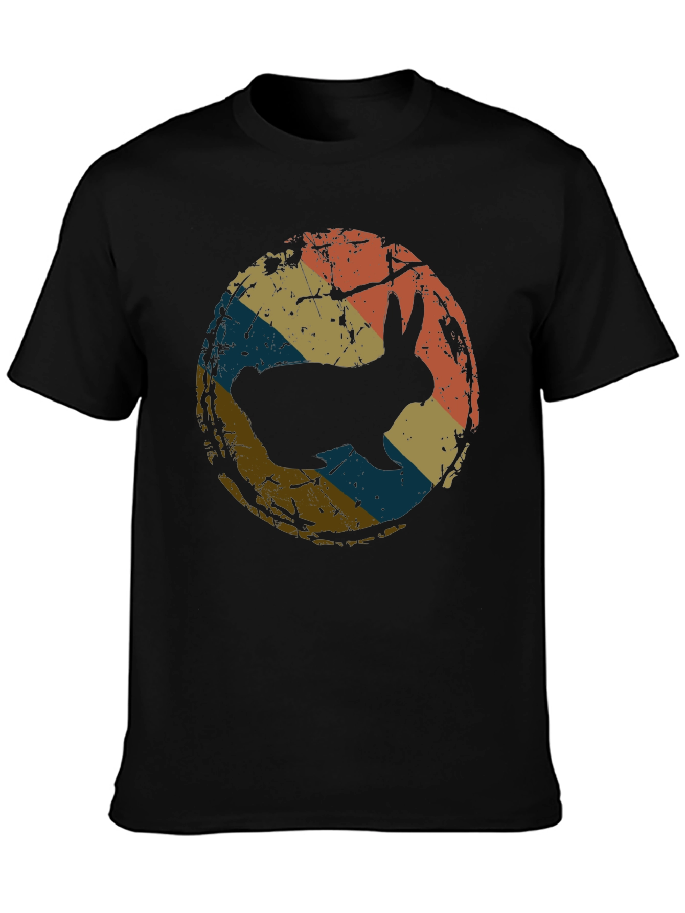 Retro Rabbit Graphic Tee - Black
