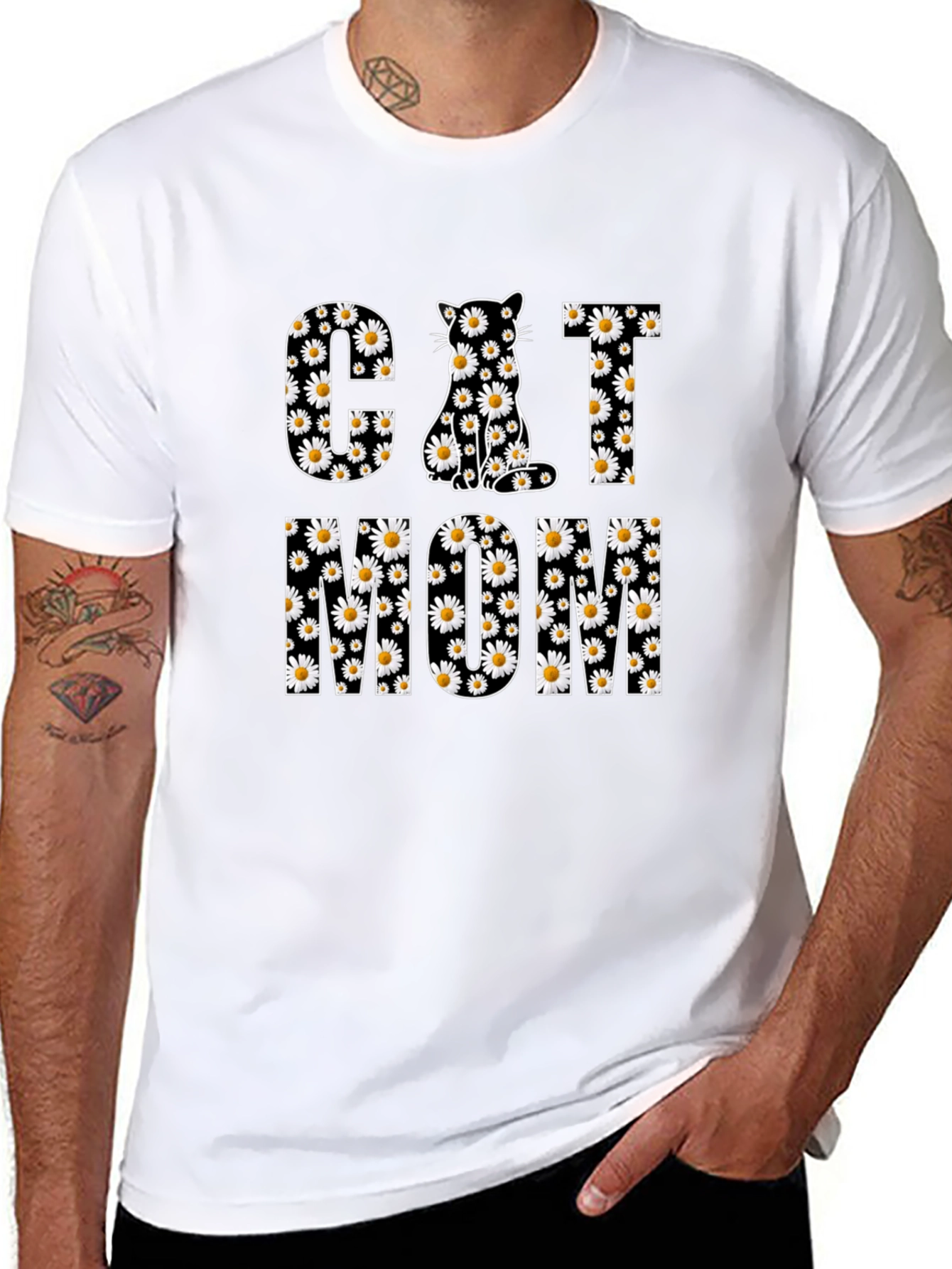 Cat Mom Floral Graphic Tee