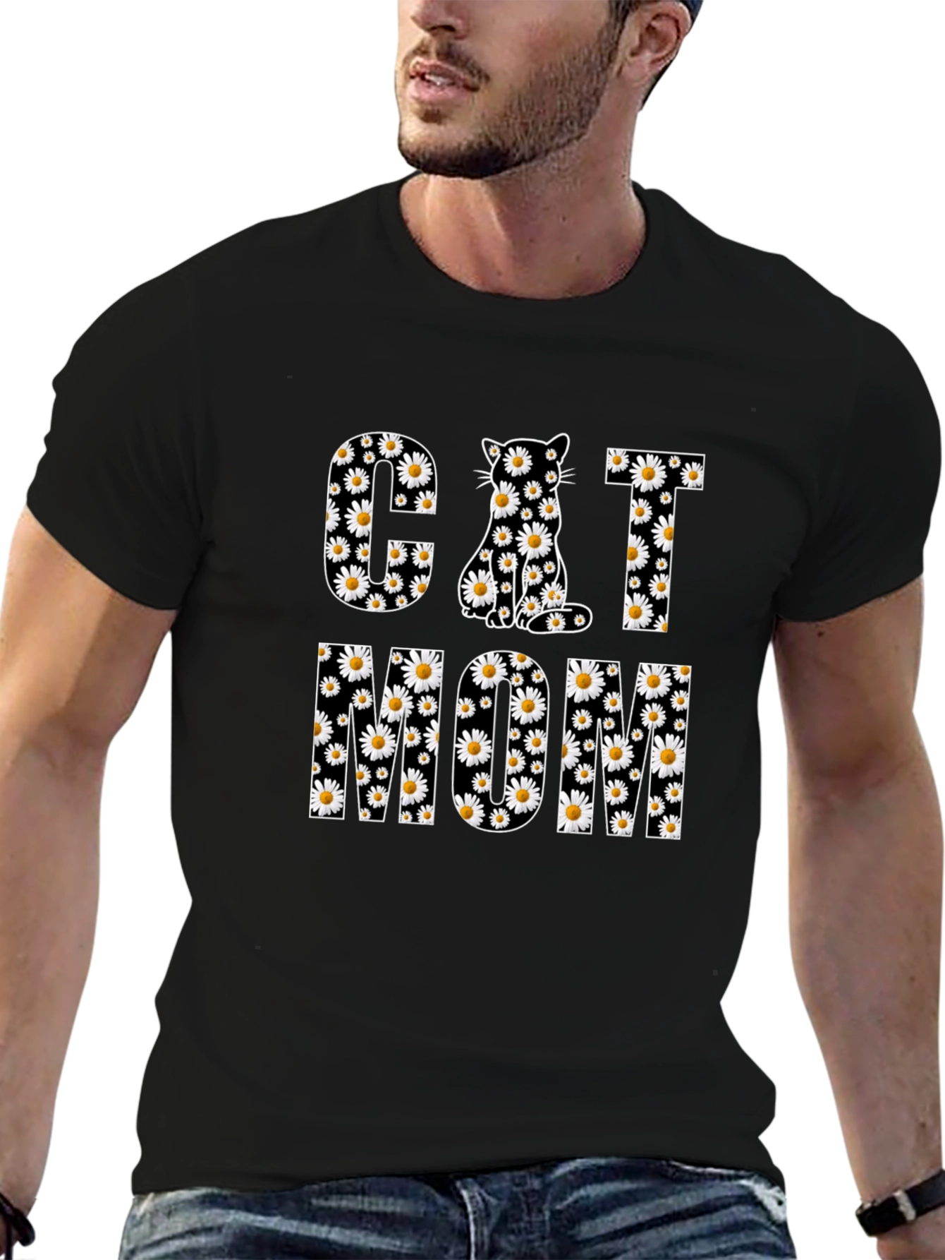 Cat Mom Floral Graphic Tee