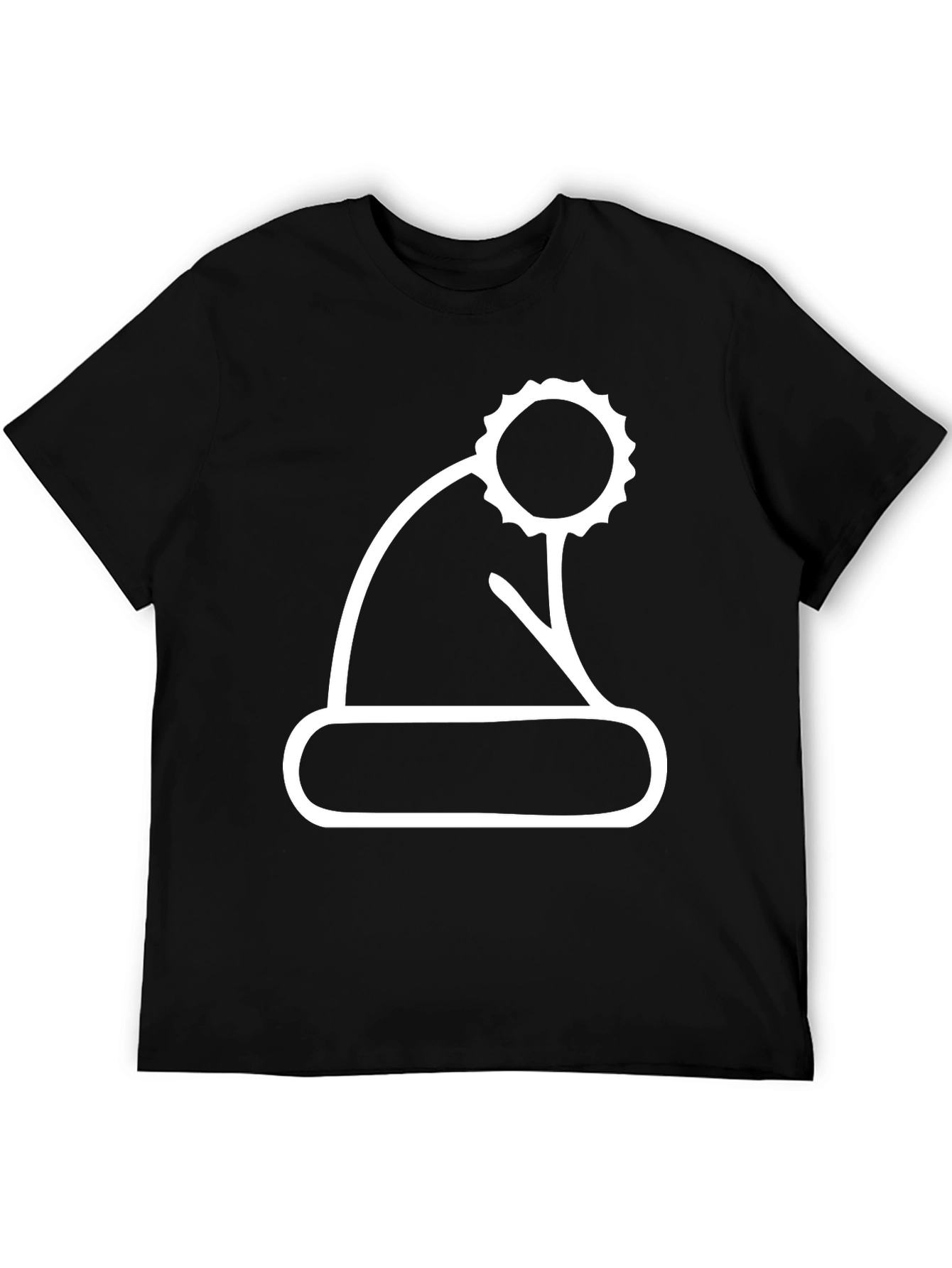 Festive Santa Hat Graphic Tee - Black