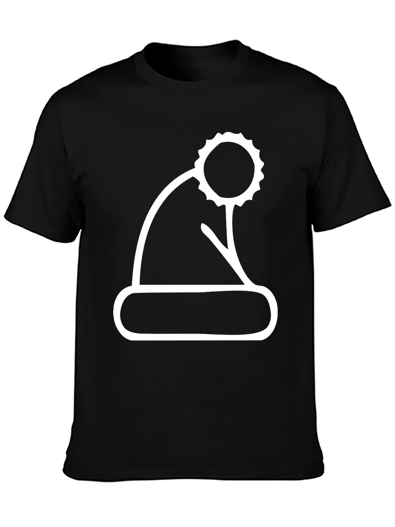 Festive Santa Hat Graphic Tee - Black