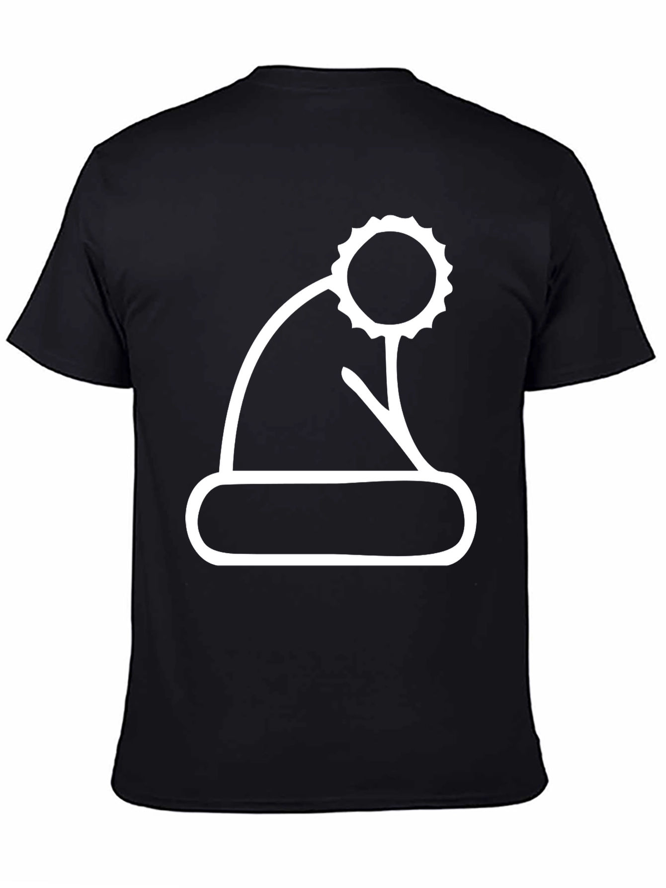 Festive Santa Hat Graphic Tee - Black