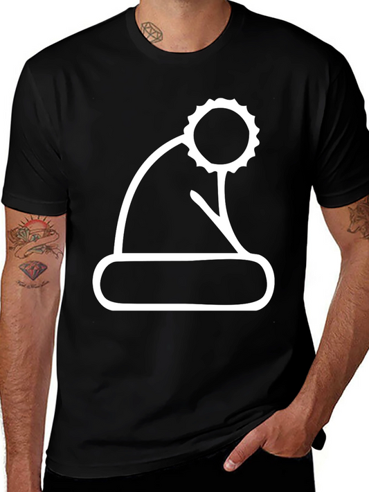 Festive Santa Hat Graphic Tee - Black