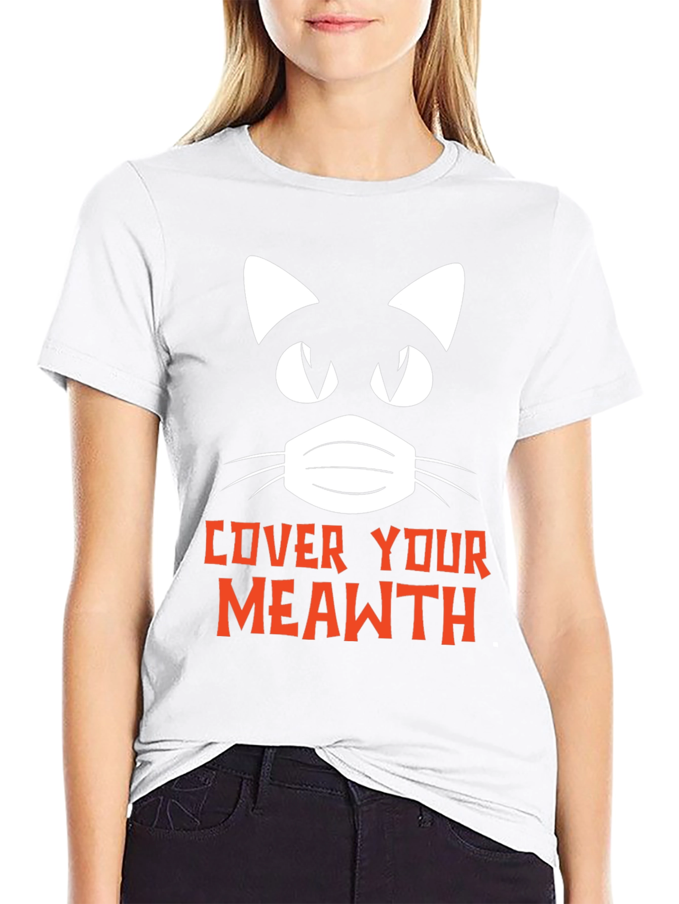 Cover Your Meawth T-Shirt Black Novelty Graphic Tee