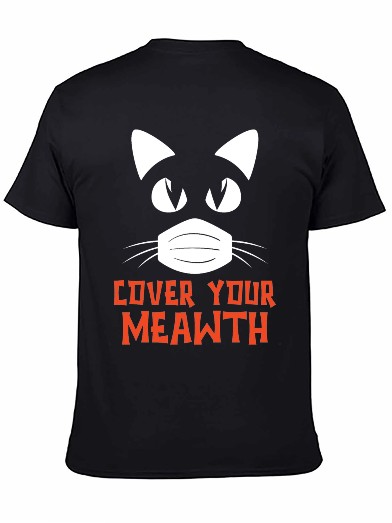 Cover Your Meawth T-Shirt Black Novelty Graphic Tee