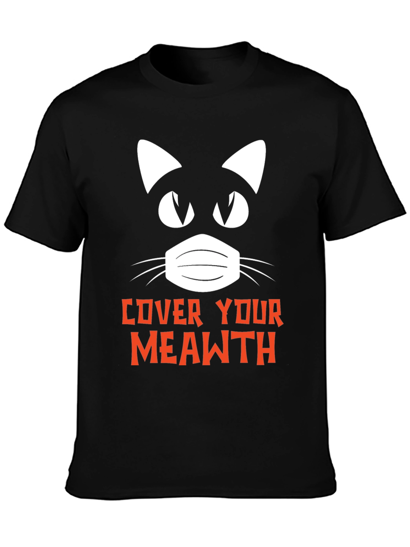 Cover Your Meawth T-Shirt Black Novelty Graphic Tee