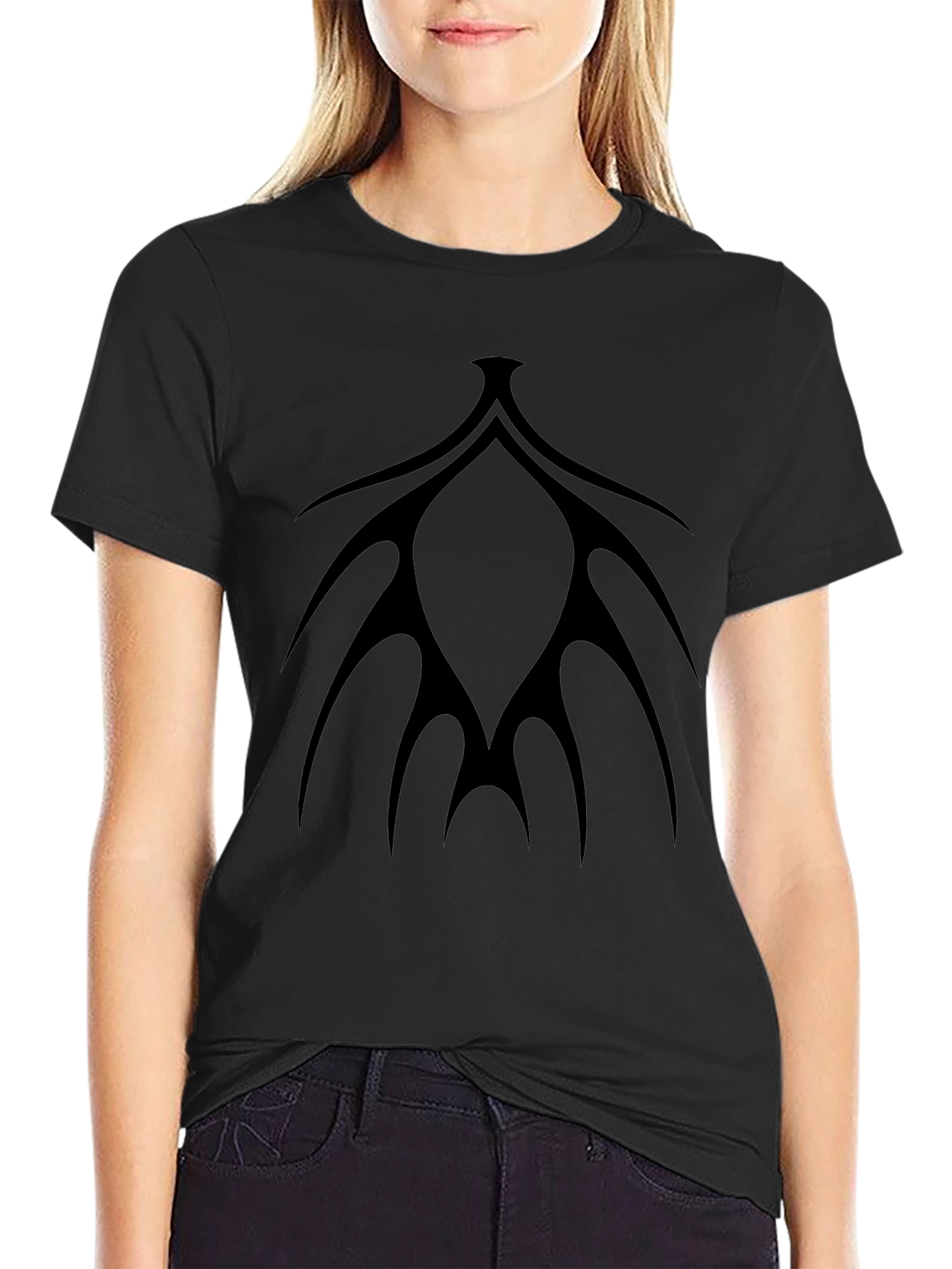 Mens Black Tee with Abstract Graphic Design
