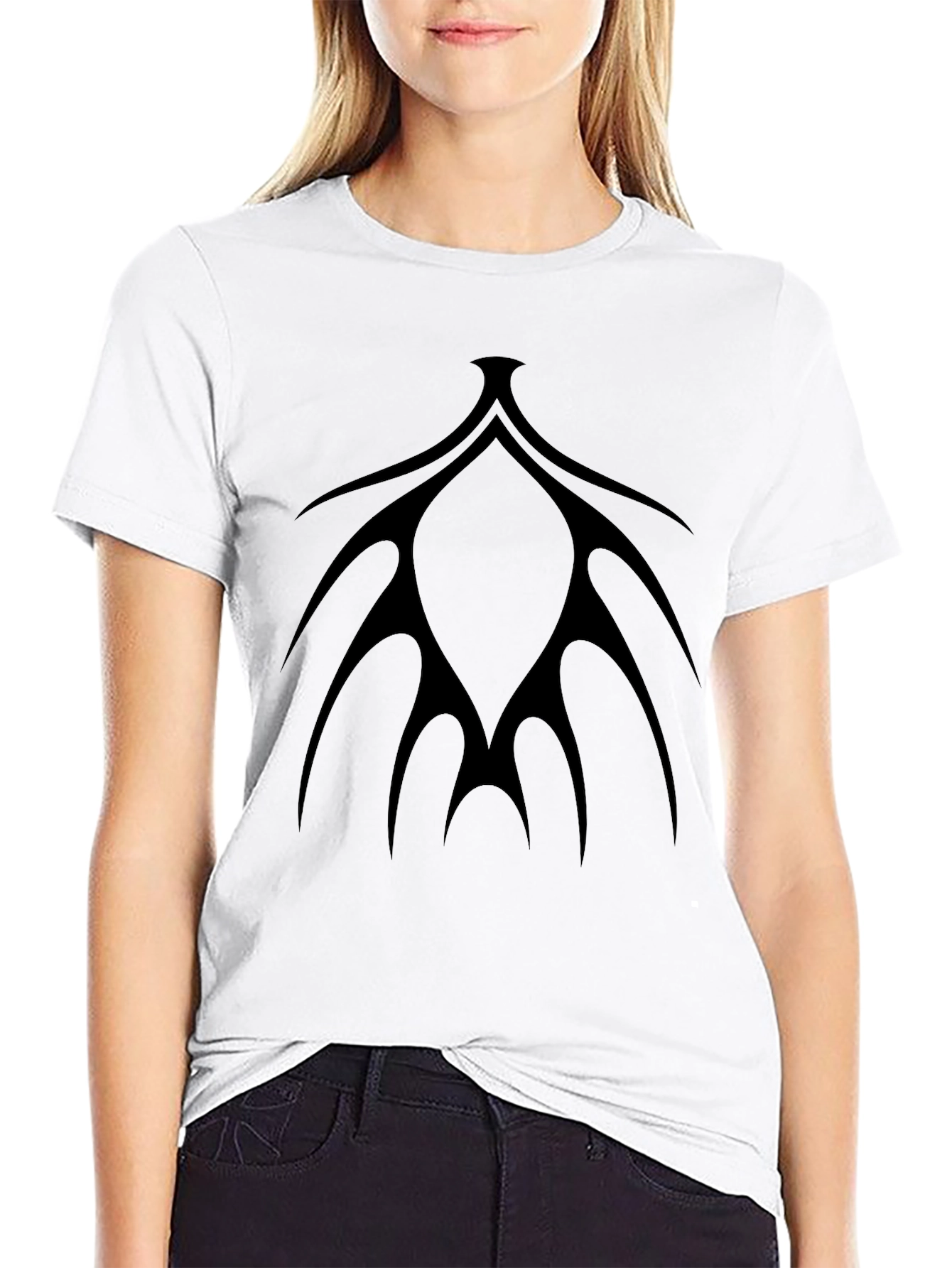 Mens Black Tee with Abstract Graphic Design