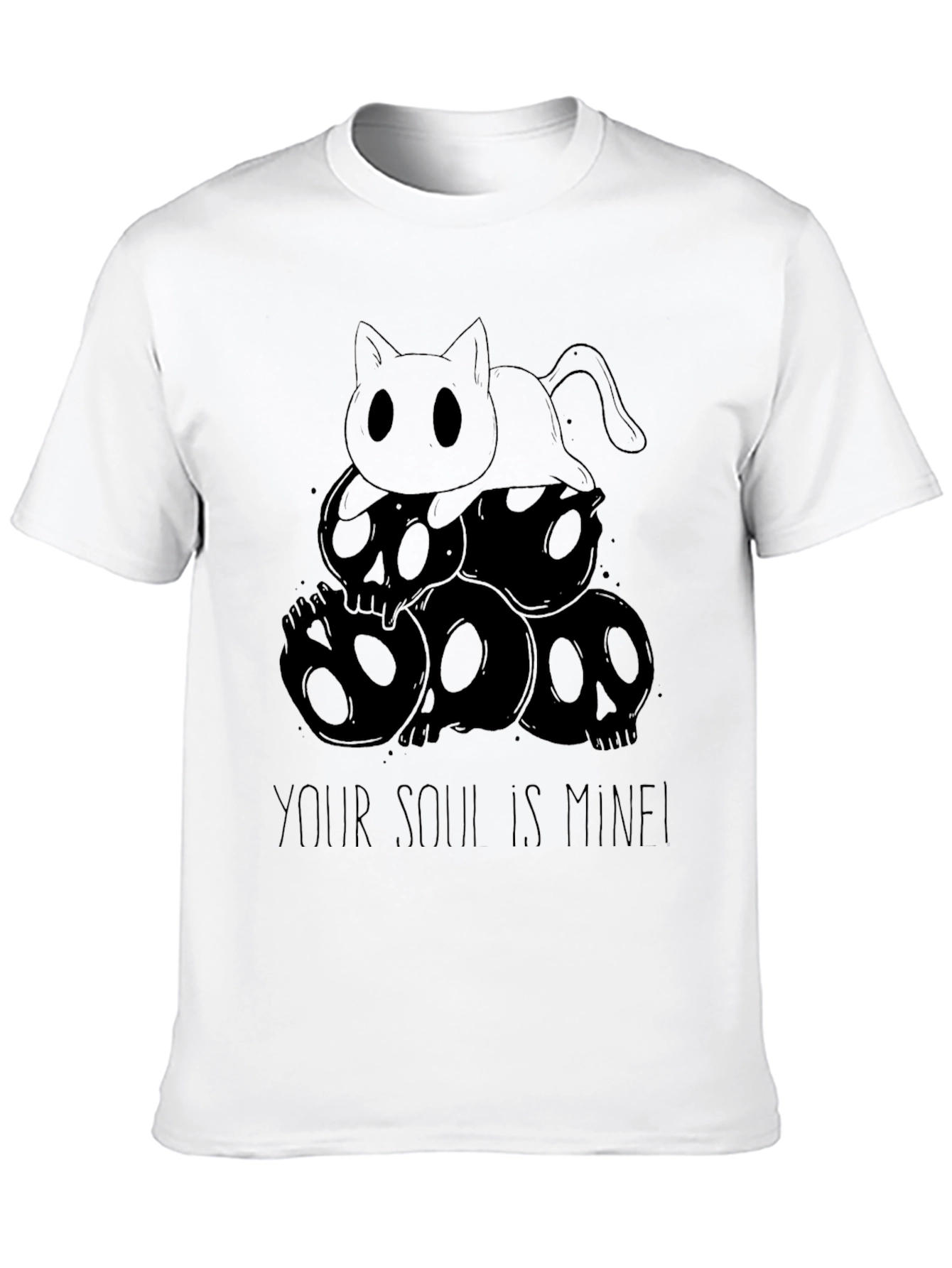 Skull Cat T-Shirt - Your Soul is Mine!