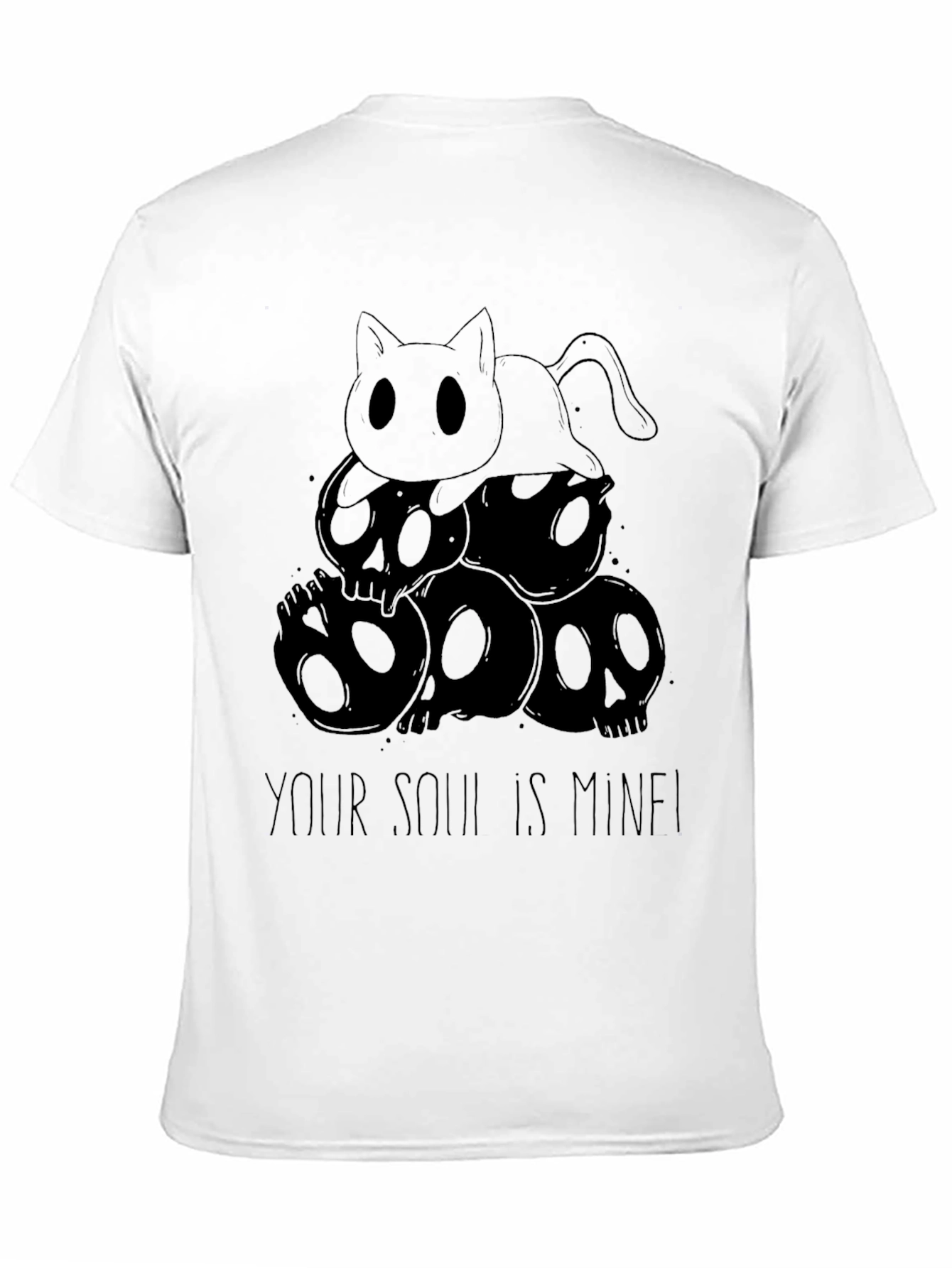 Skull Cat T-Shirt - Your Soul is Mine!