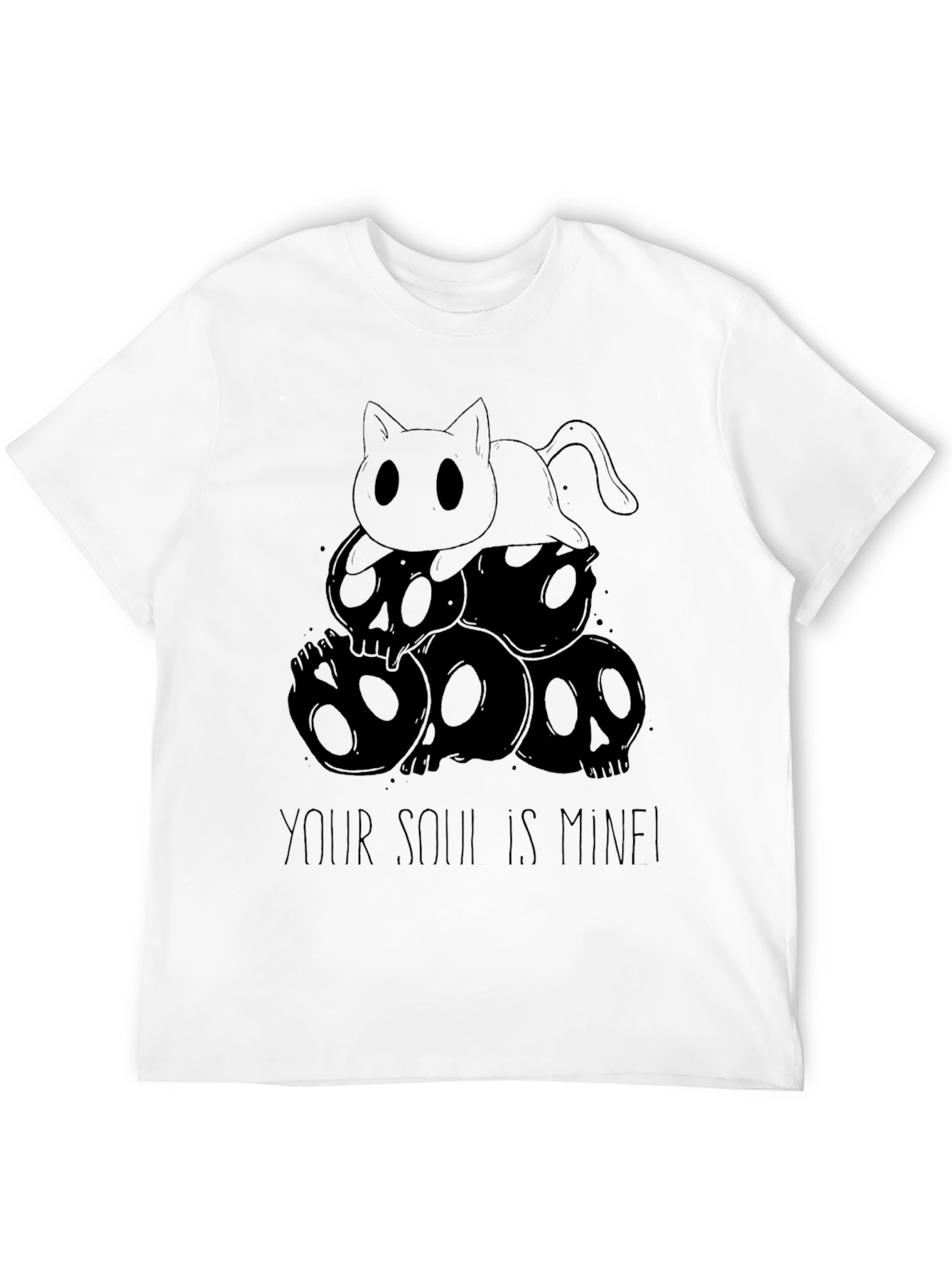 Skull Cat T-Shirt - Your Soul is Mine!