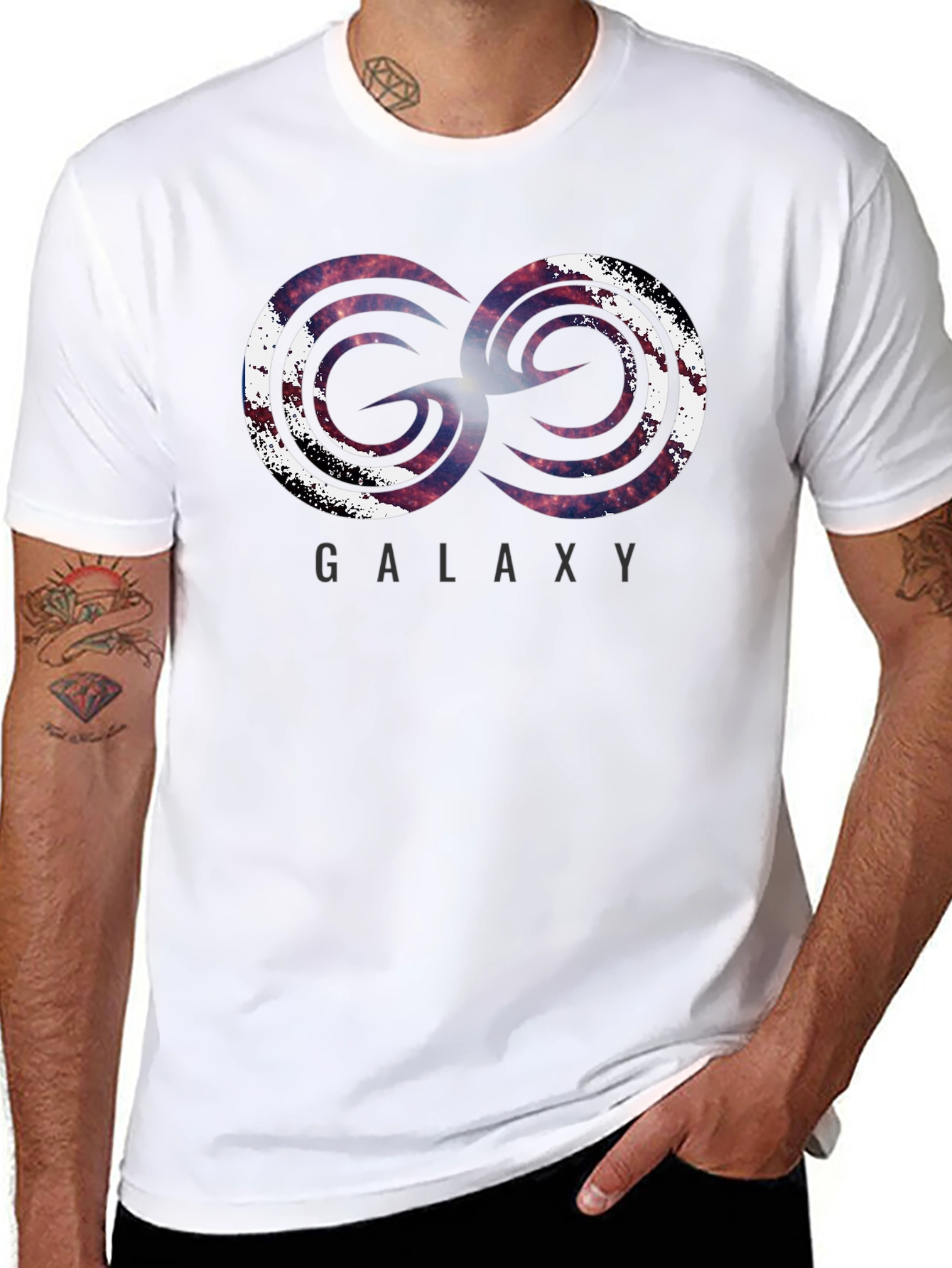 Galaxy Swirl Graphic Black T-Shirt