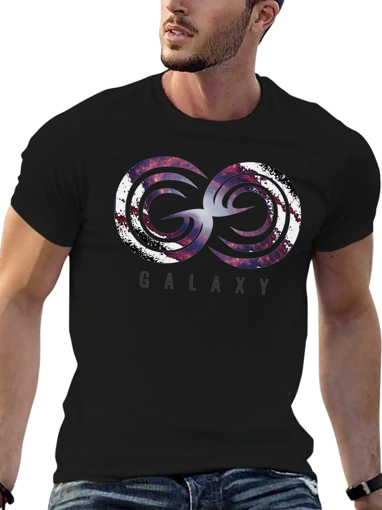 Galaxy Swirl Graphic Black T-Shirt