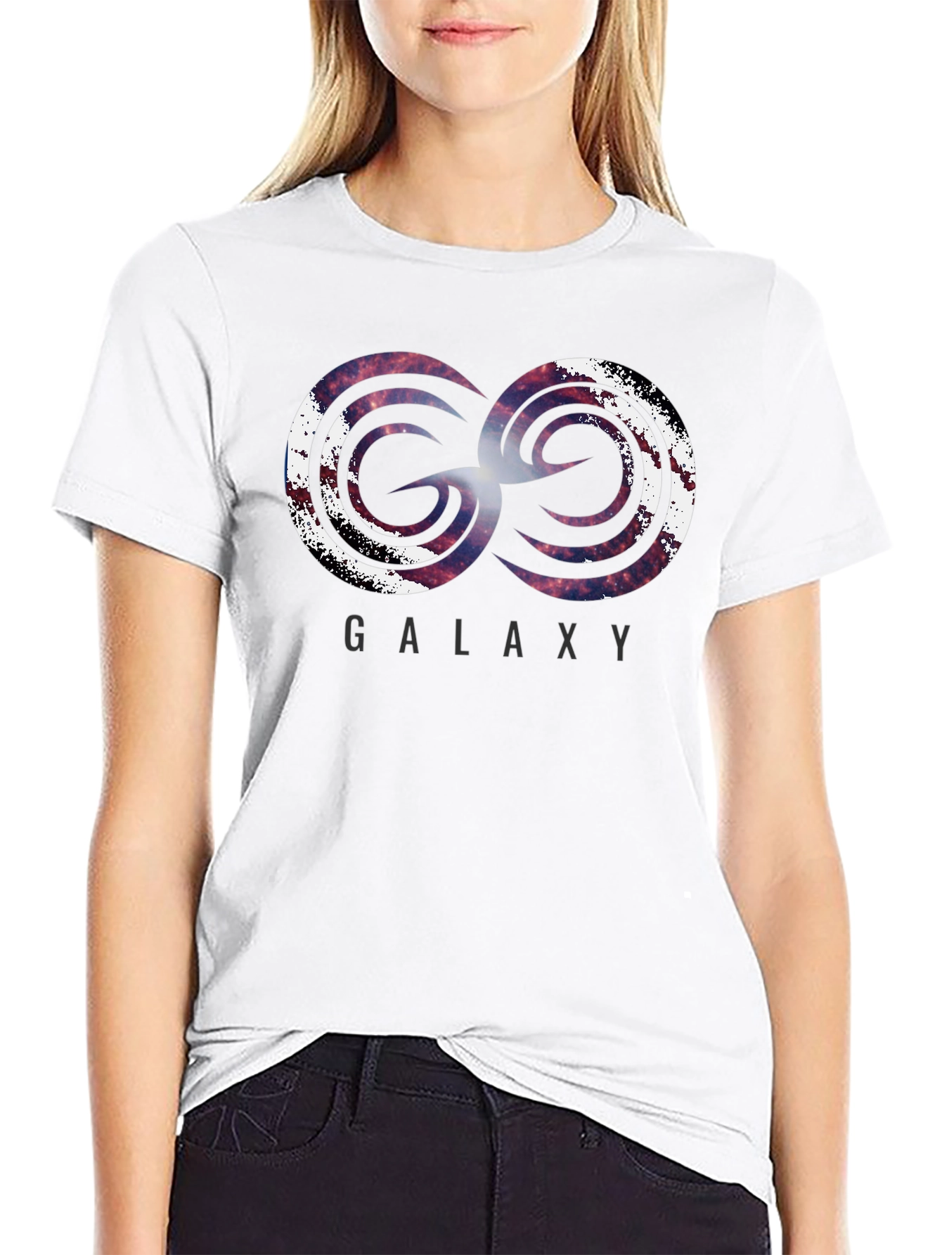 Galaxy Swirl Graphic Black T-Shirt