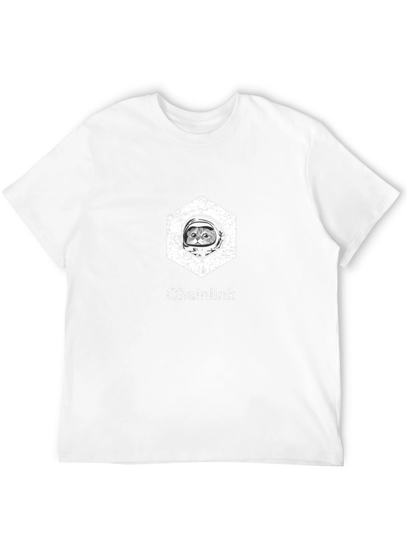 Chainlink Cat Astronaut Graphic T-Shirt