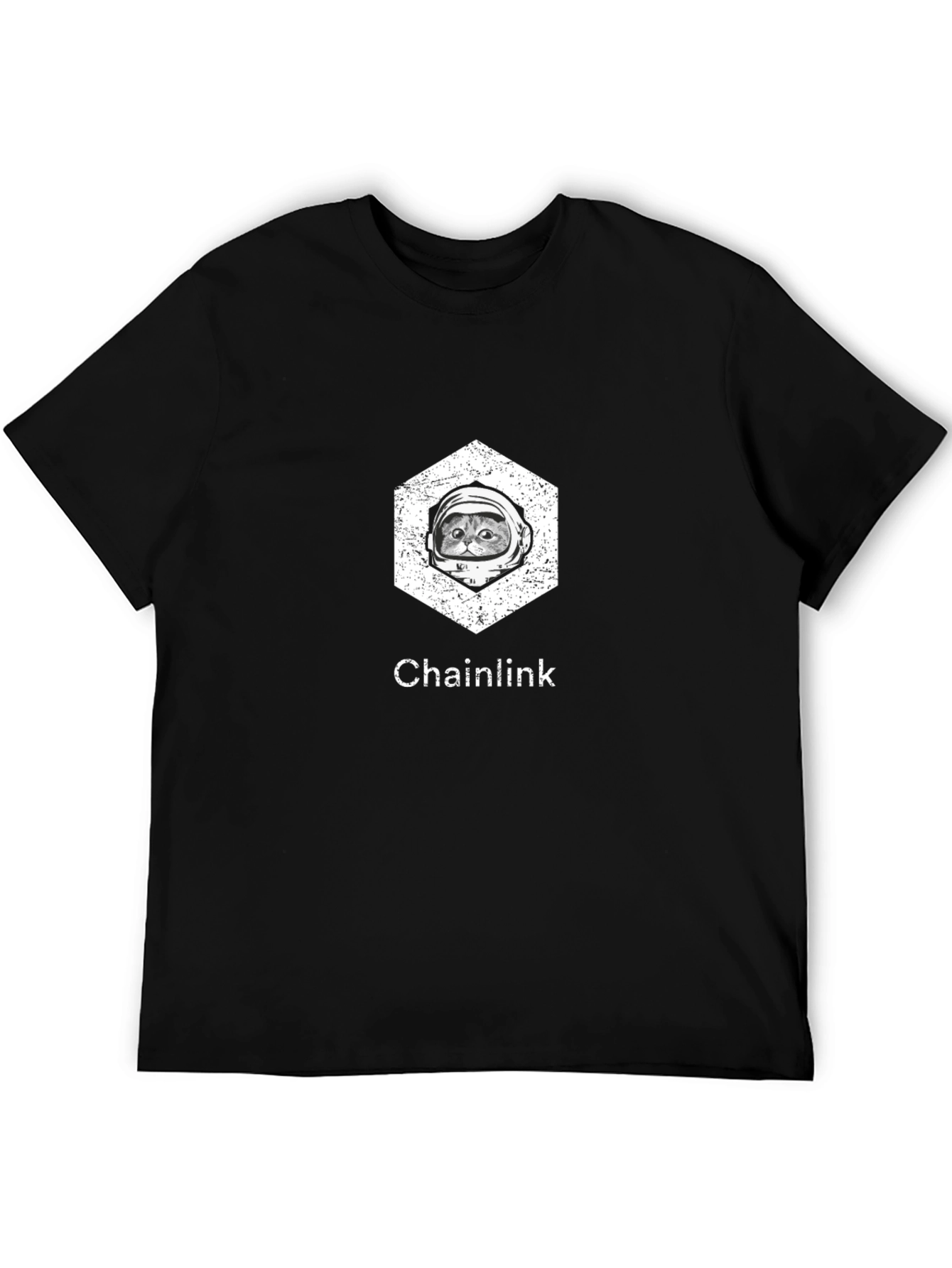 Chainlink Cat Astronaut Graphic T-Shirt