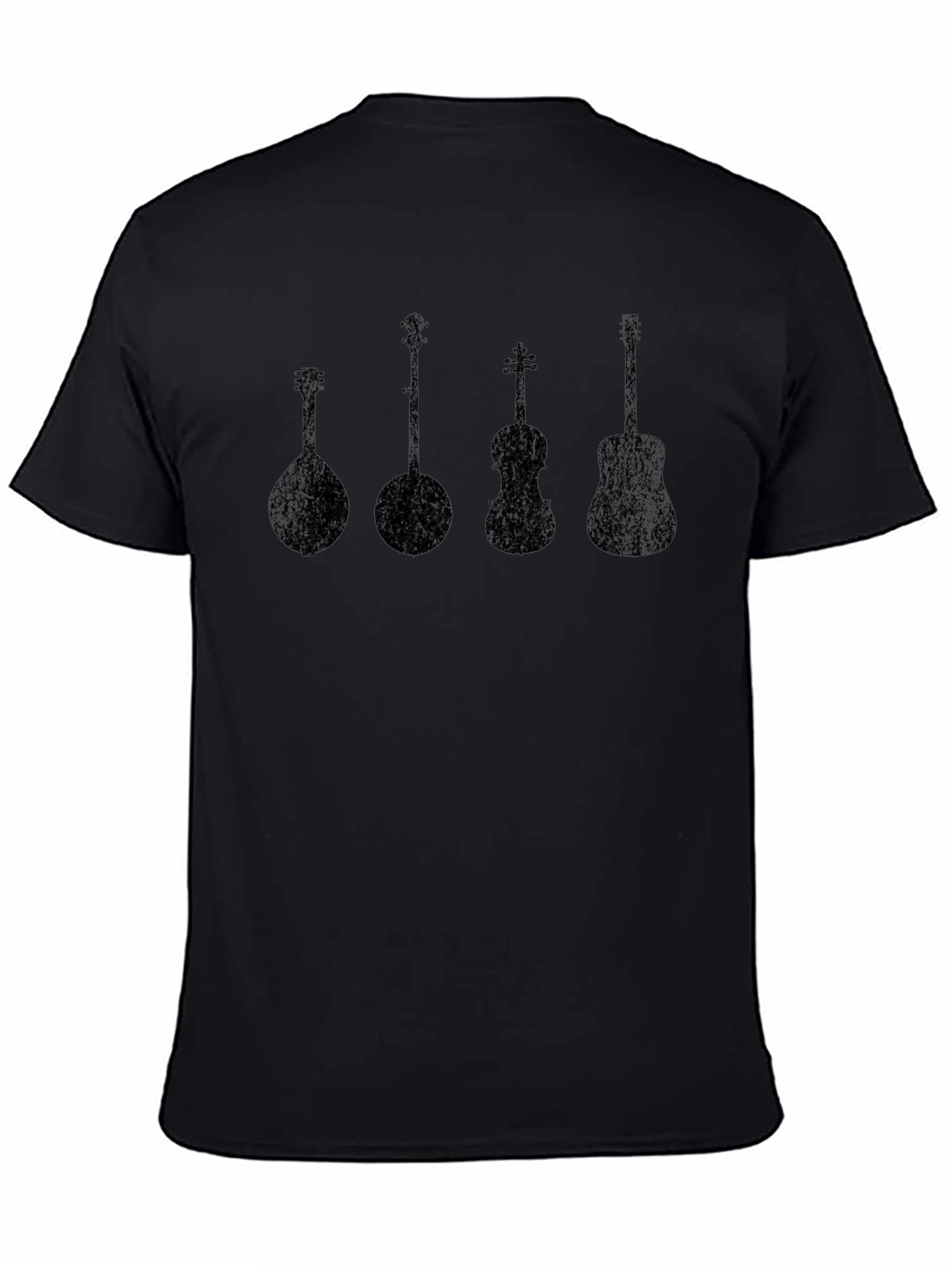 Musical Instruments Silhouette Black T-Shirt