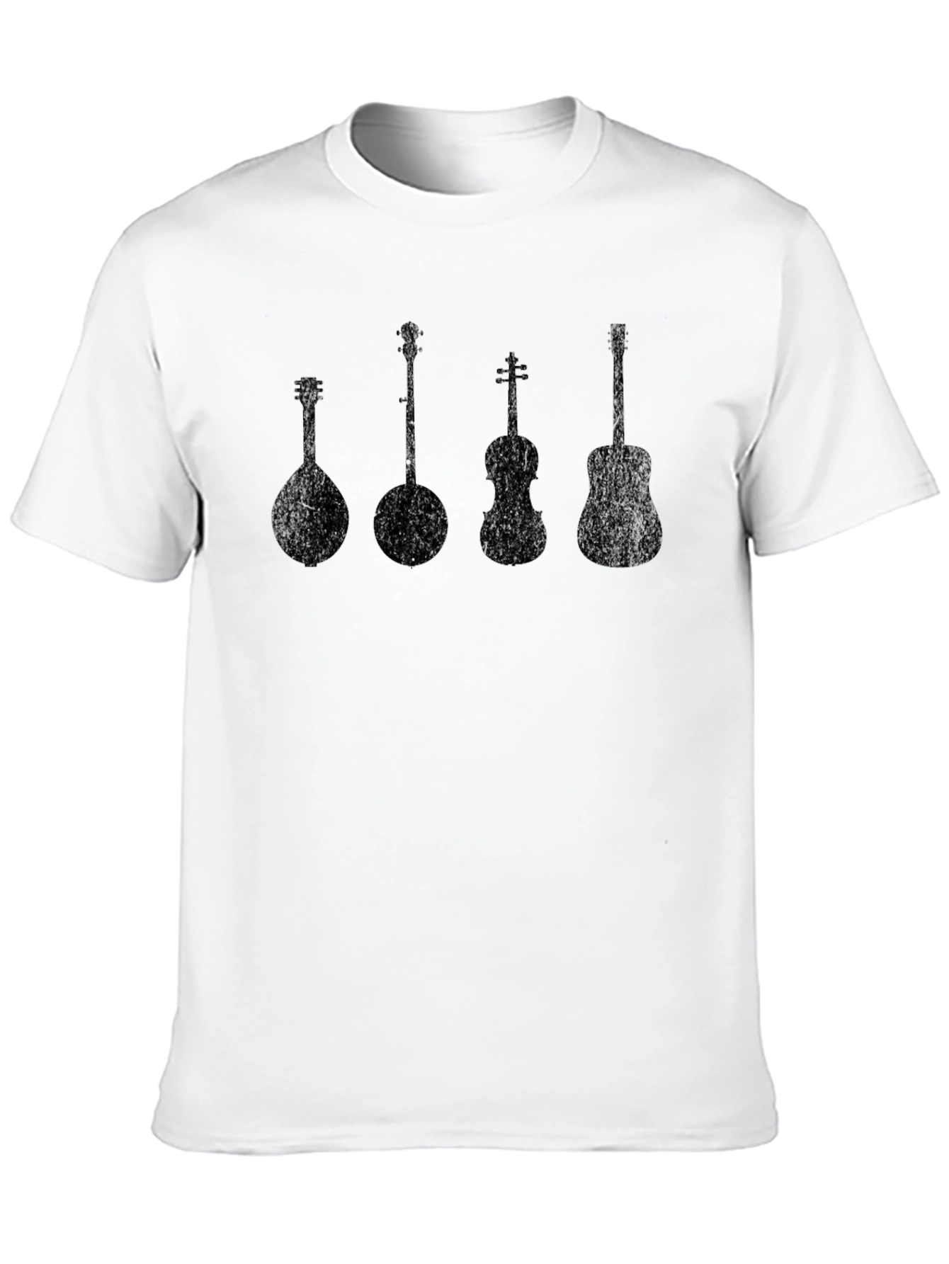 Musical Instruments Silhouette Black T-Shirt