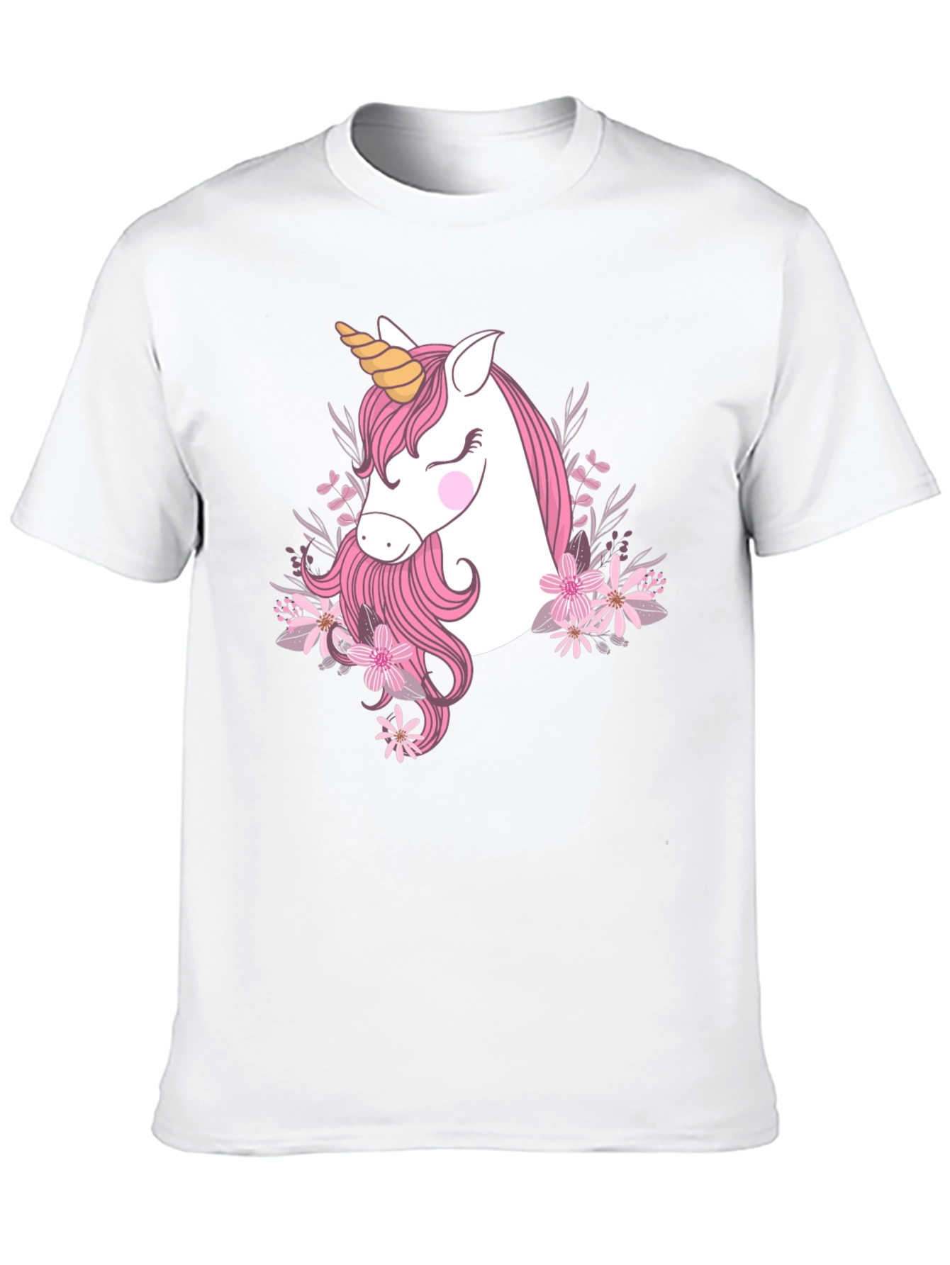 Unicorn Floral Graphic Print T-Shirt