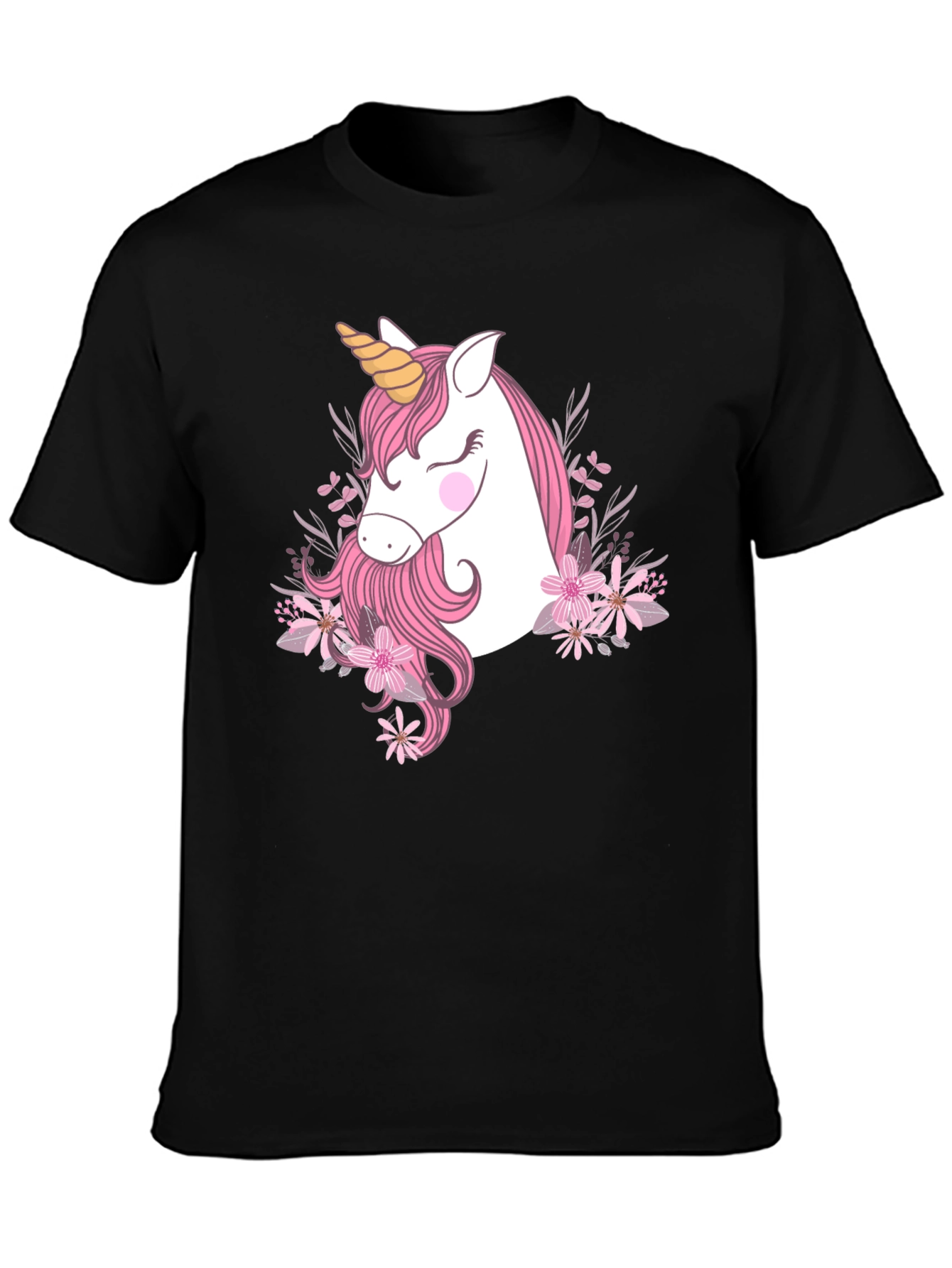 Unicorn Floral Graphic Print T-Shirt