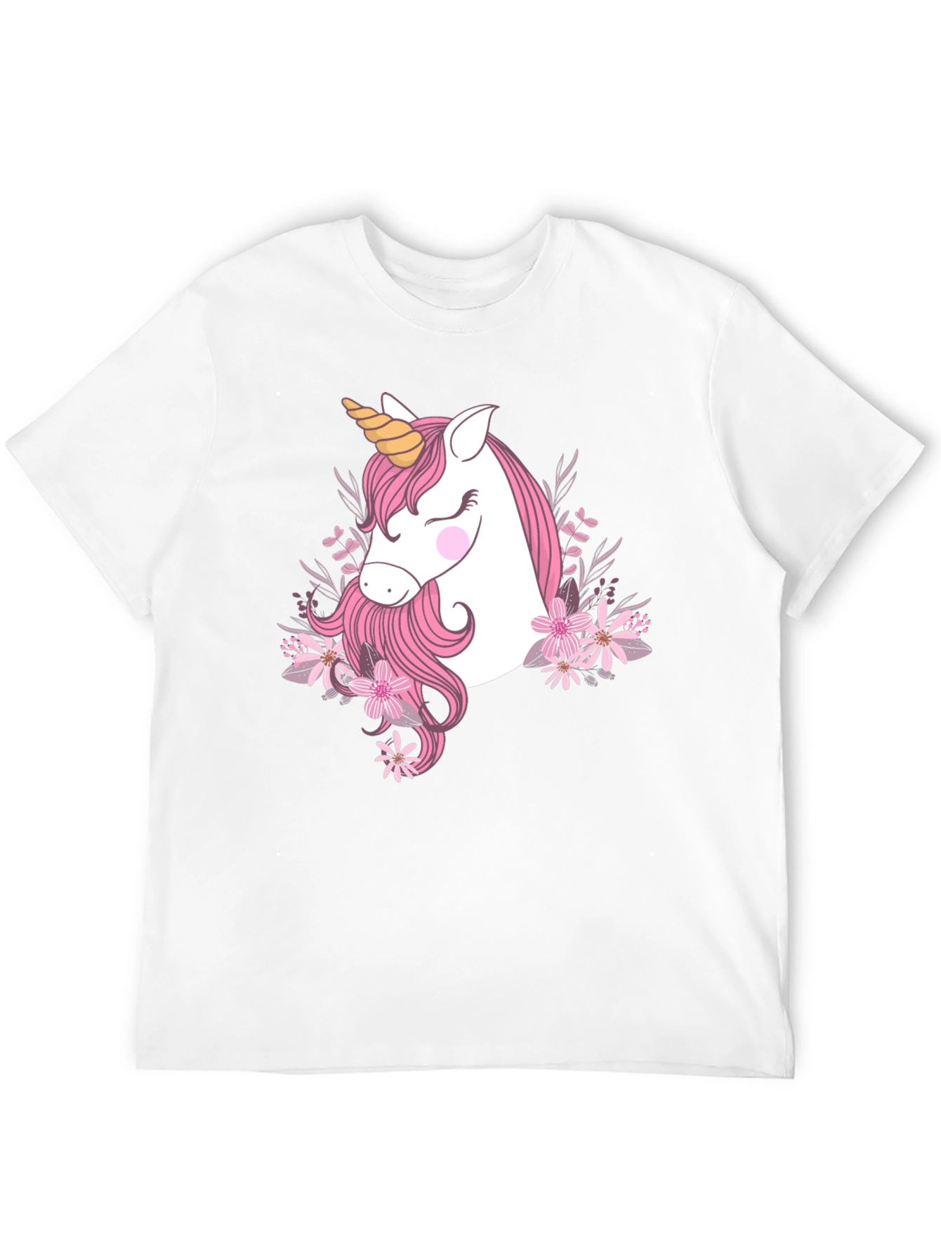 Unicorn Floral Graphic Print T-Shirt