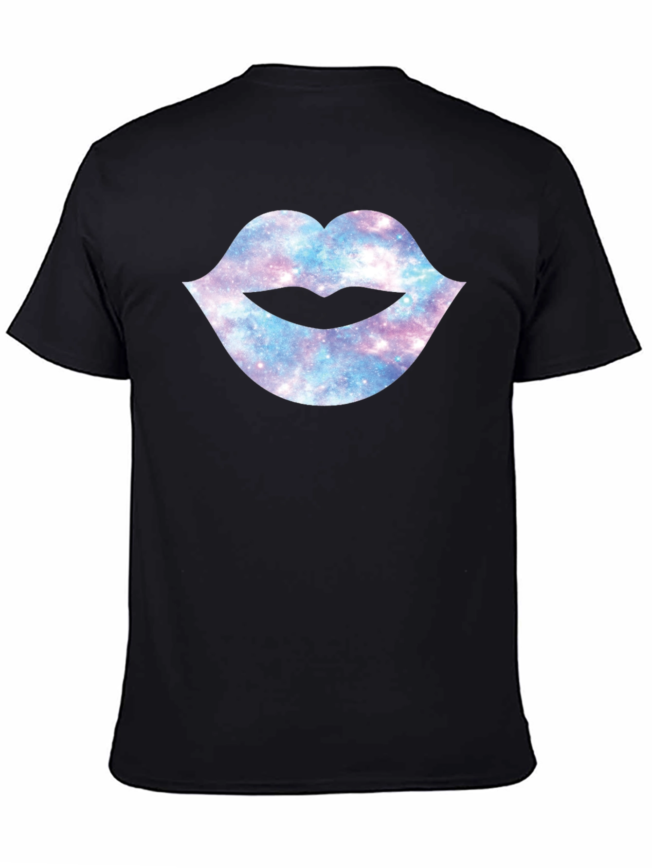Galaxy Lips Graphic Black T-Shirt