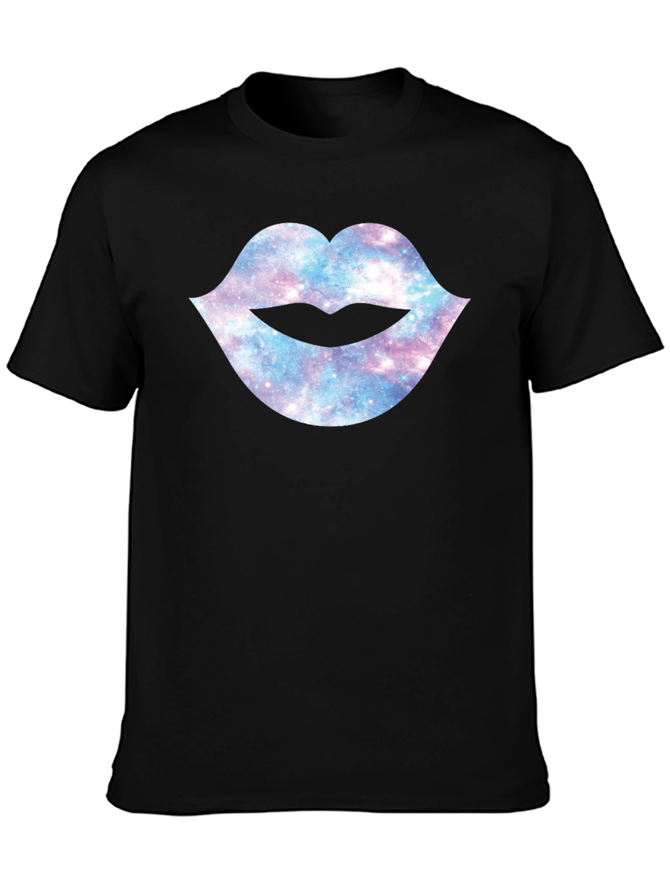 Galaxy Lips Graphic Black T-Shirt