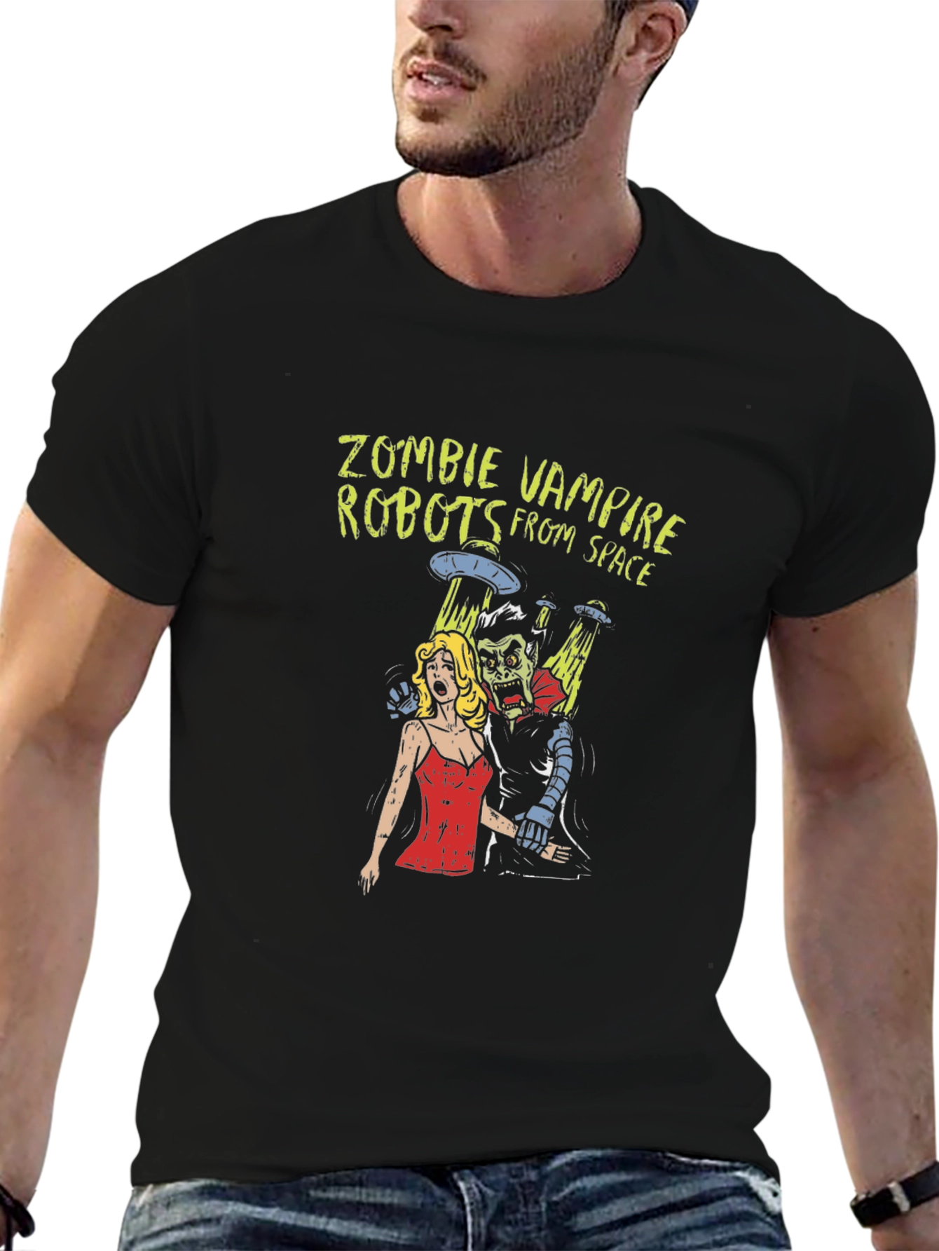 Zombie Vampire Robots From Space Graphic T-Shirt