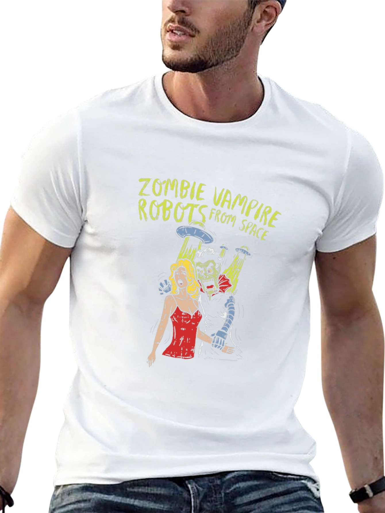 Zombie Vampire Robots From Space Graphic T-Shirt