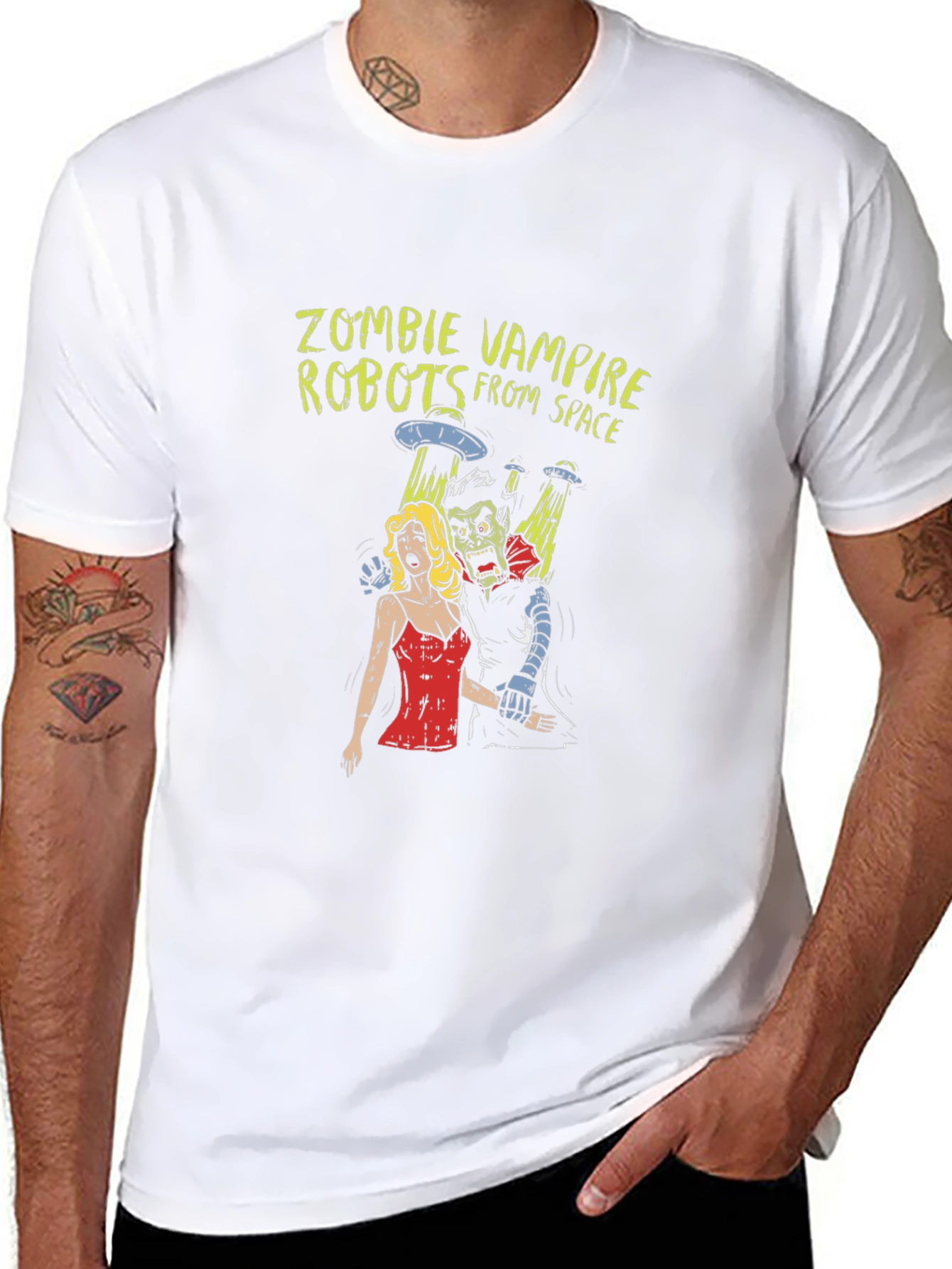 Zombie Vampire Robots From Space Graphic T-Shirt
