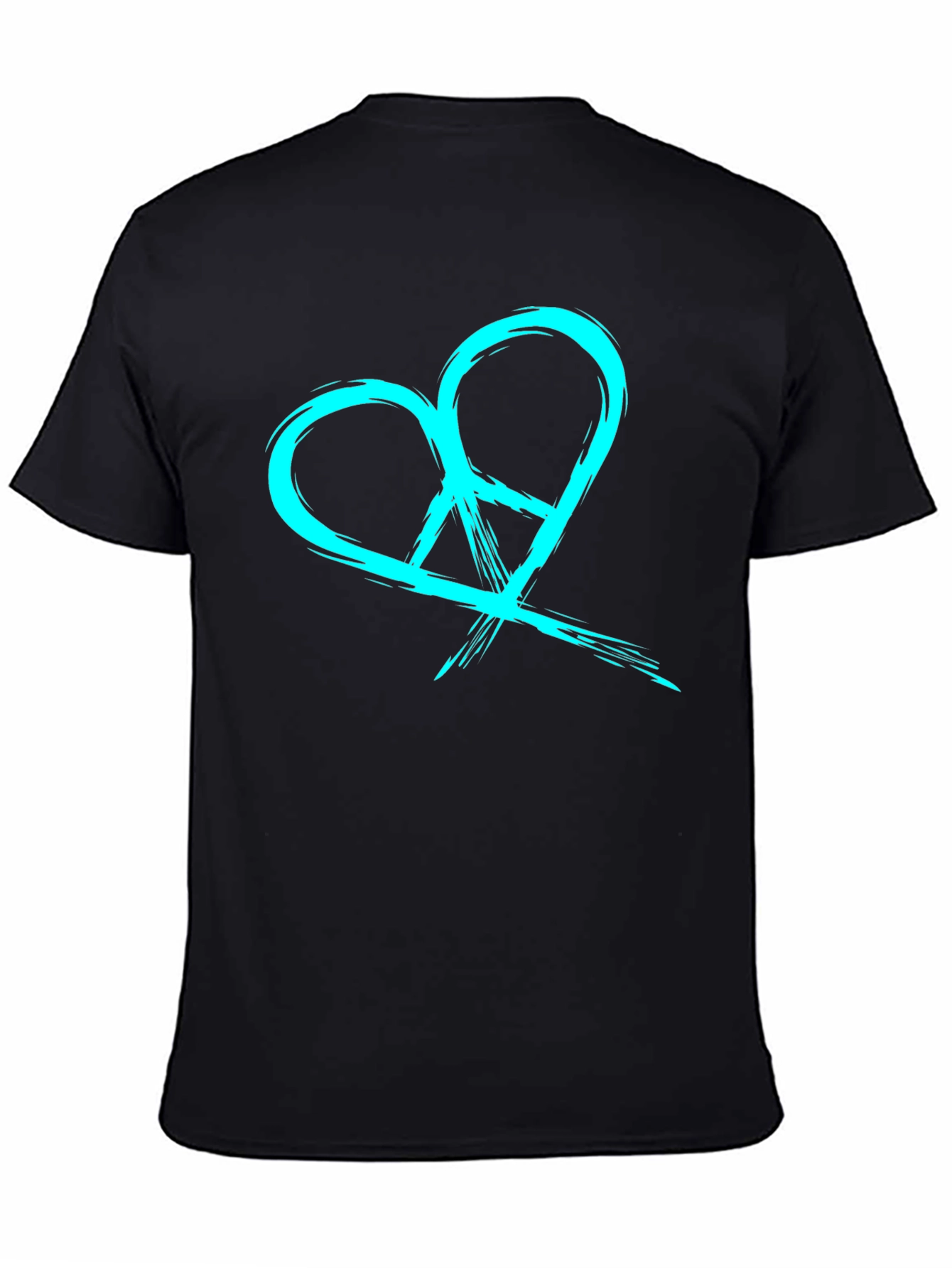 Heart Peace Symbol Black Graphic Tee