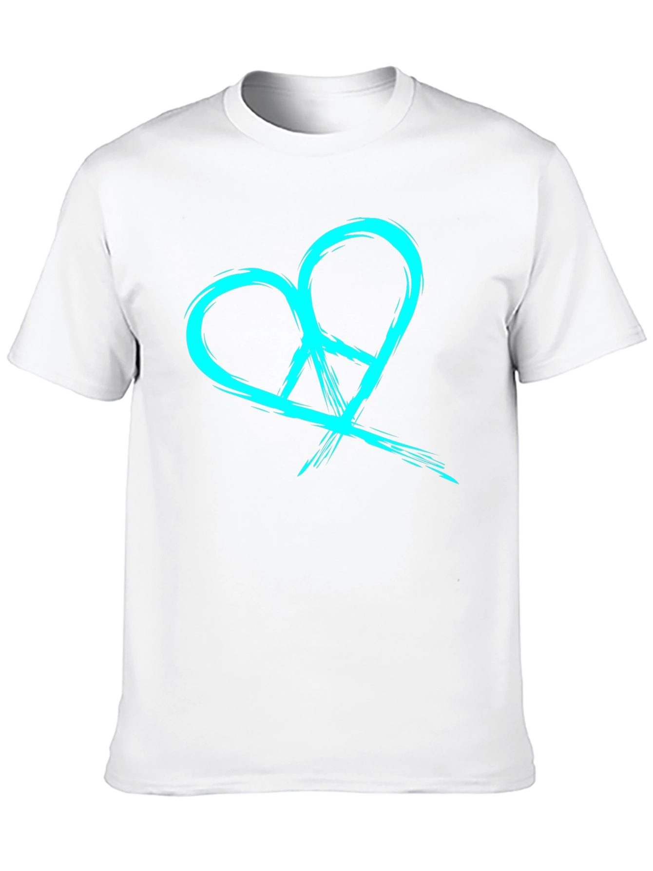 Heart Peace Symbol Black Graphic Tee