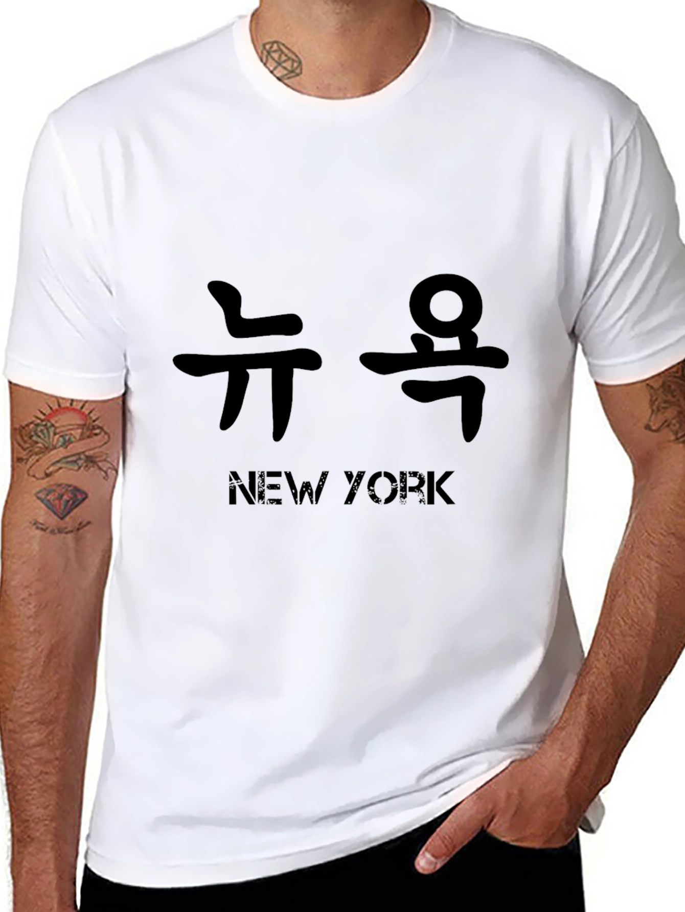 New York Korean Text T-Shirt