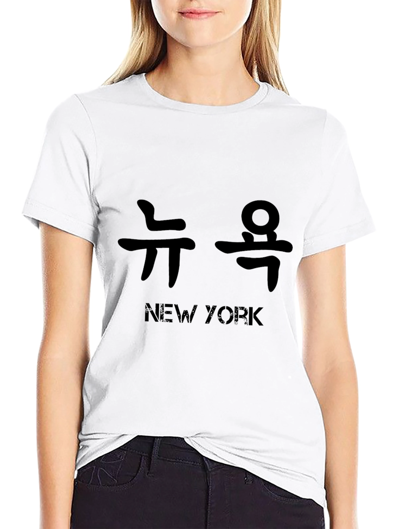 New York Korean Text T-Shirt
