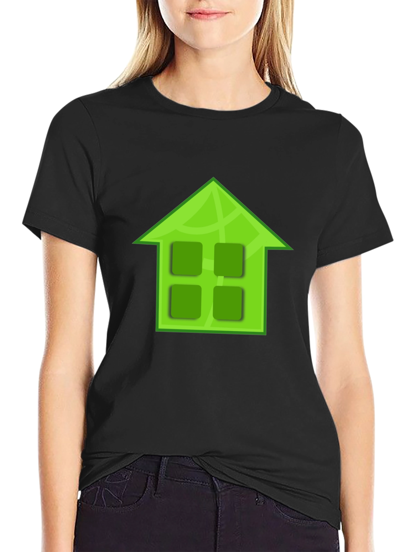 Green House Graphic Black T-Shirt